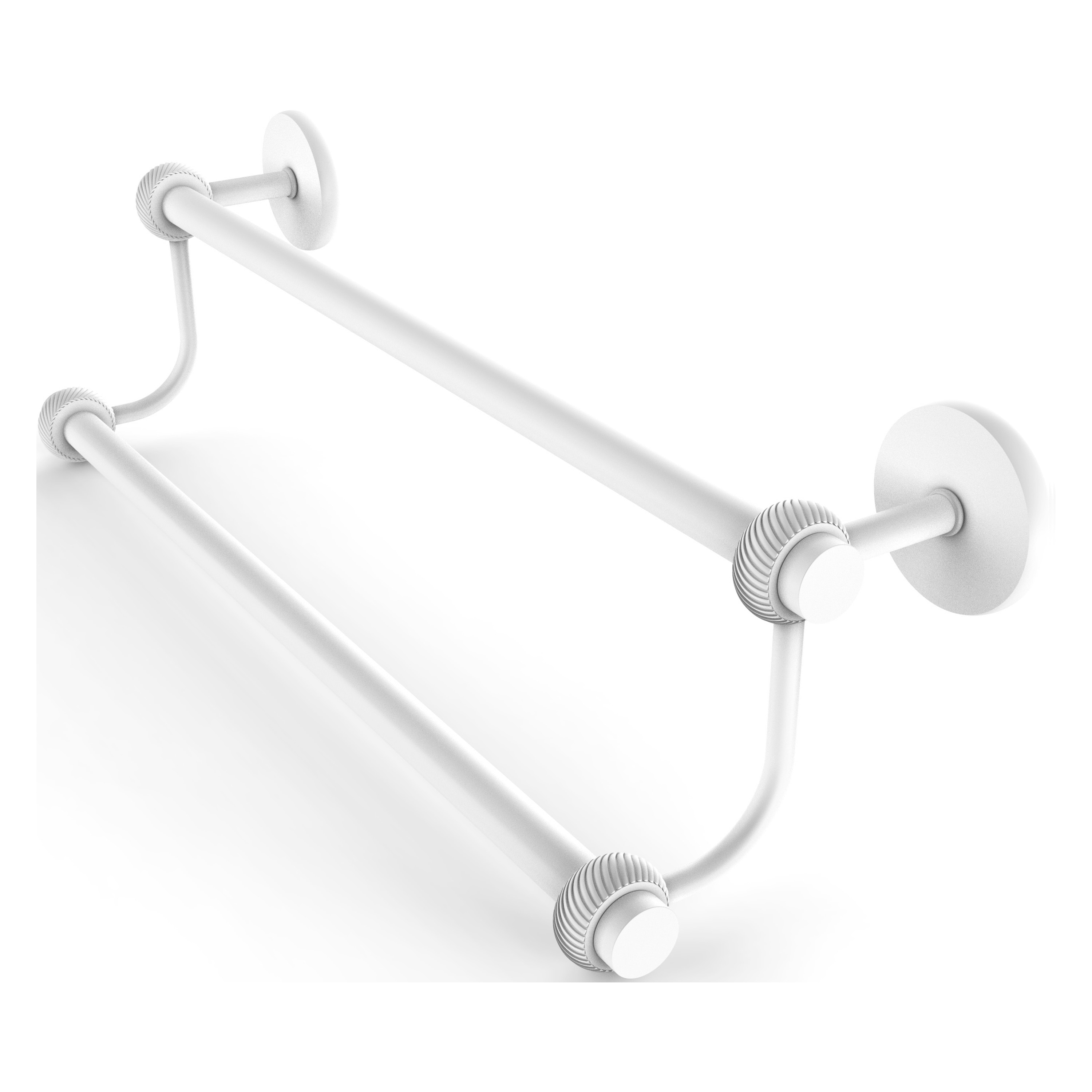 Allied Brass 7272T/18-WHM Satellite Orbit Two 18-in double Matte White Wall mount Double Towel Bar