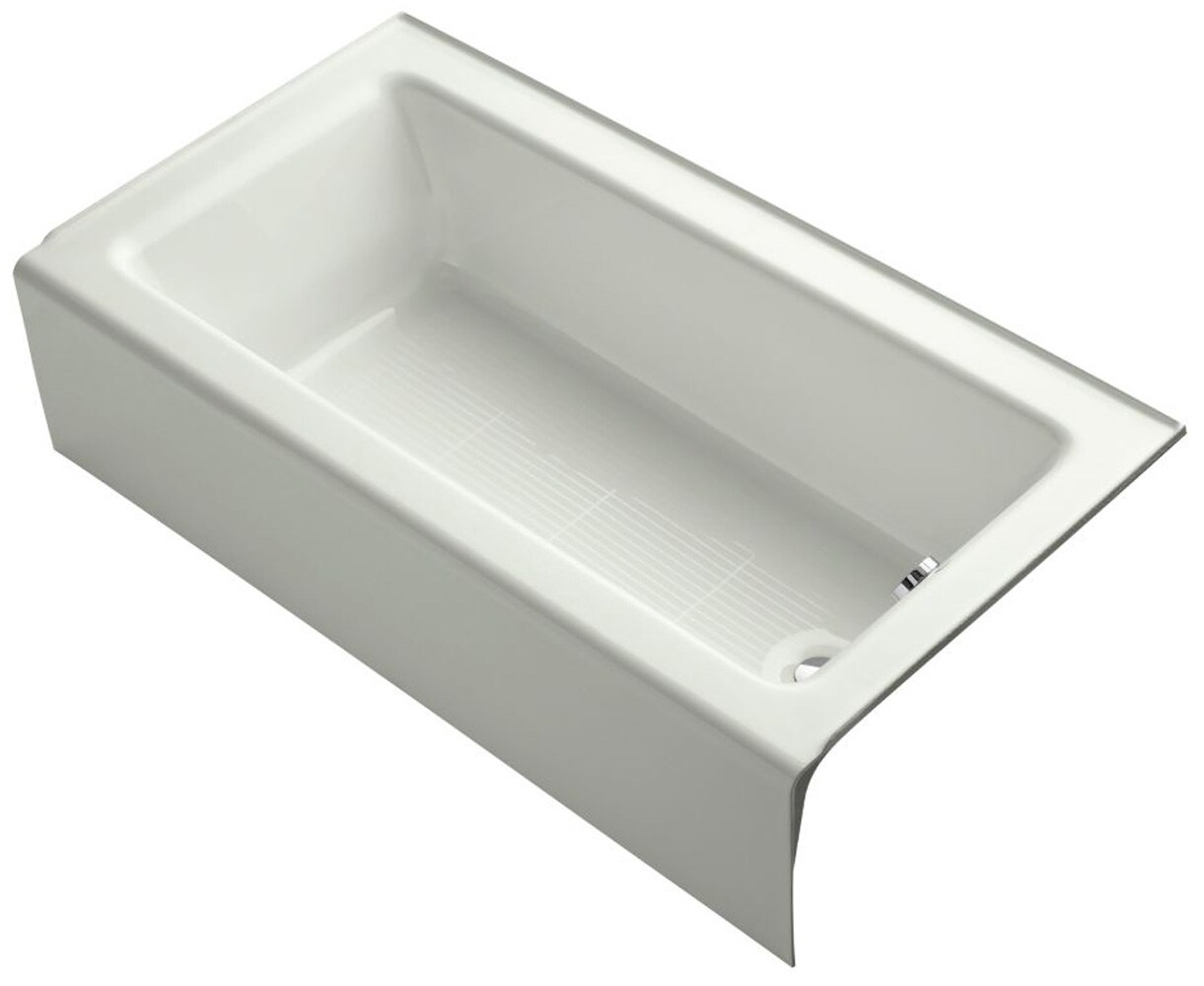 KOHLER 876-NY Bellwether 32.0-Inches x 60.0-Inches Dune Cast iron Rectangular Alcove Soaking bathtub ( Right Drain )