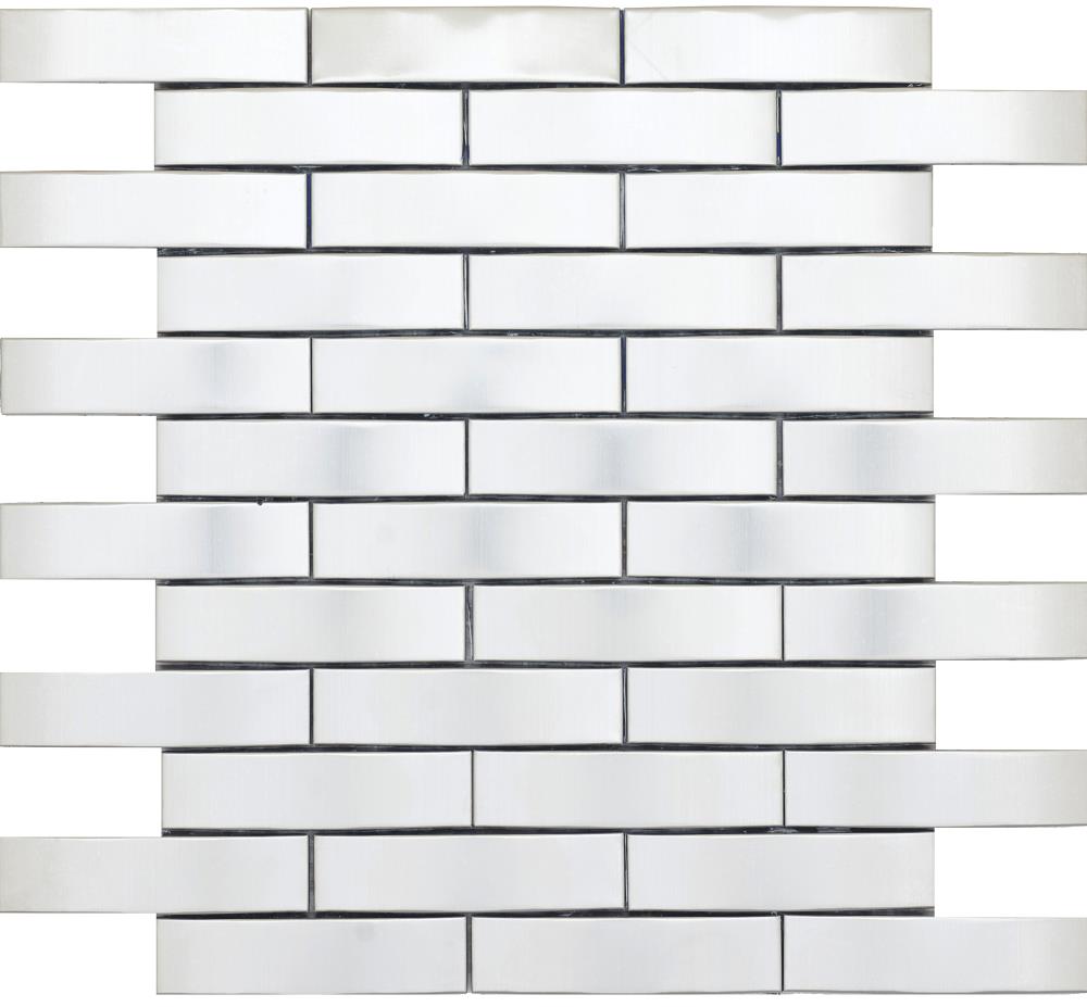 Emser Gleam 10-Pack Graphite Metal Border Tile (11-in x 12-in)