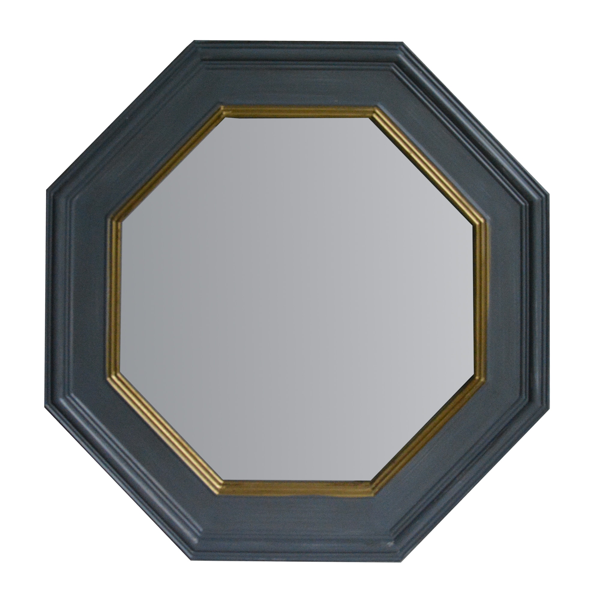 Benzara UPT-226280 31.5-in W x 31.5-in H Octagon Gray Framed Wall Mirror