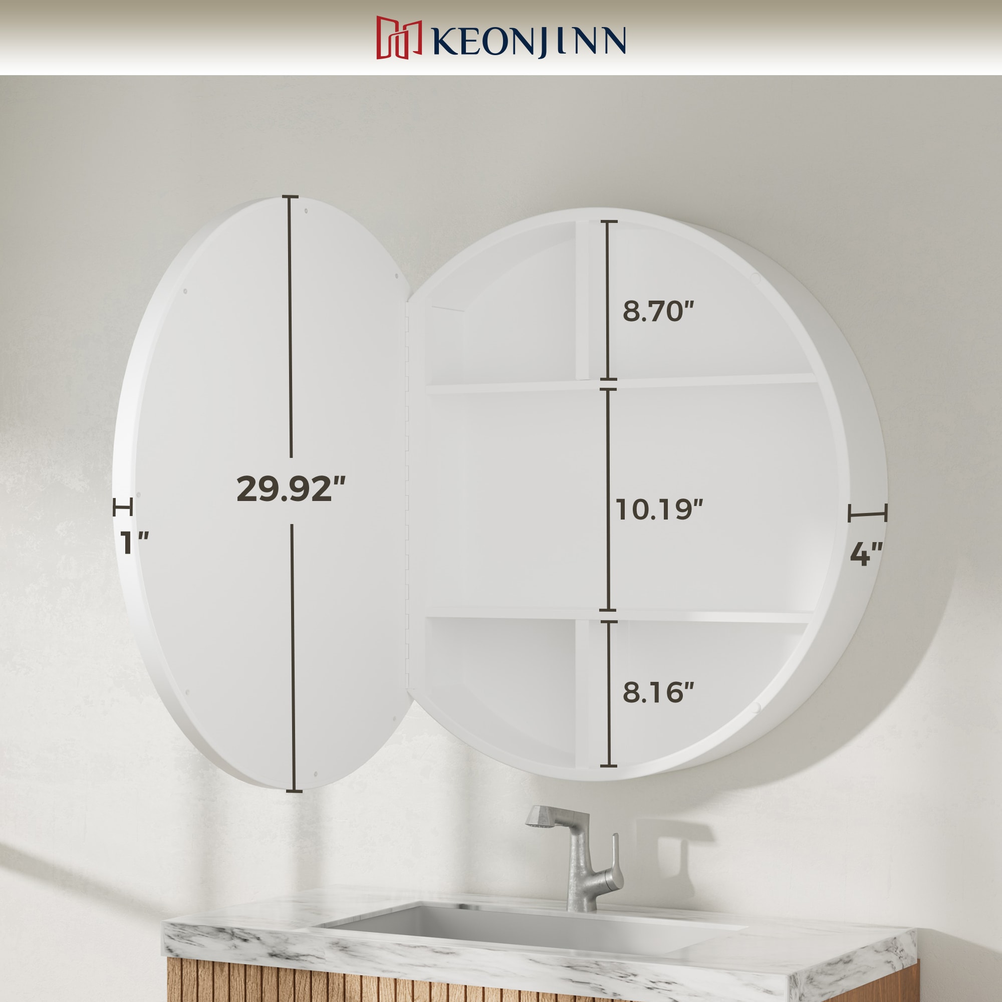 Keonjinn LW-JSKJG-R76SI Bathroom-Medicine-Cabinets - View #5