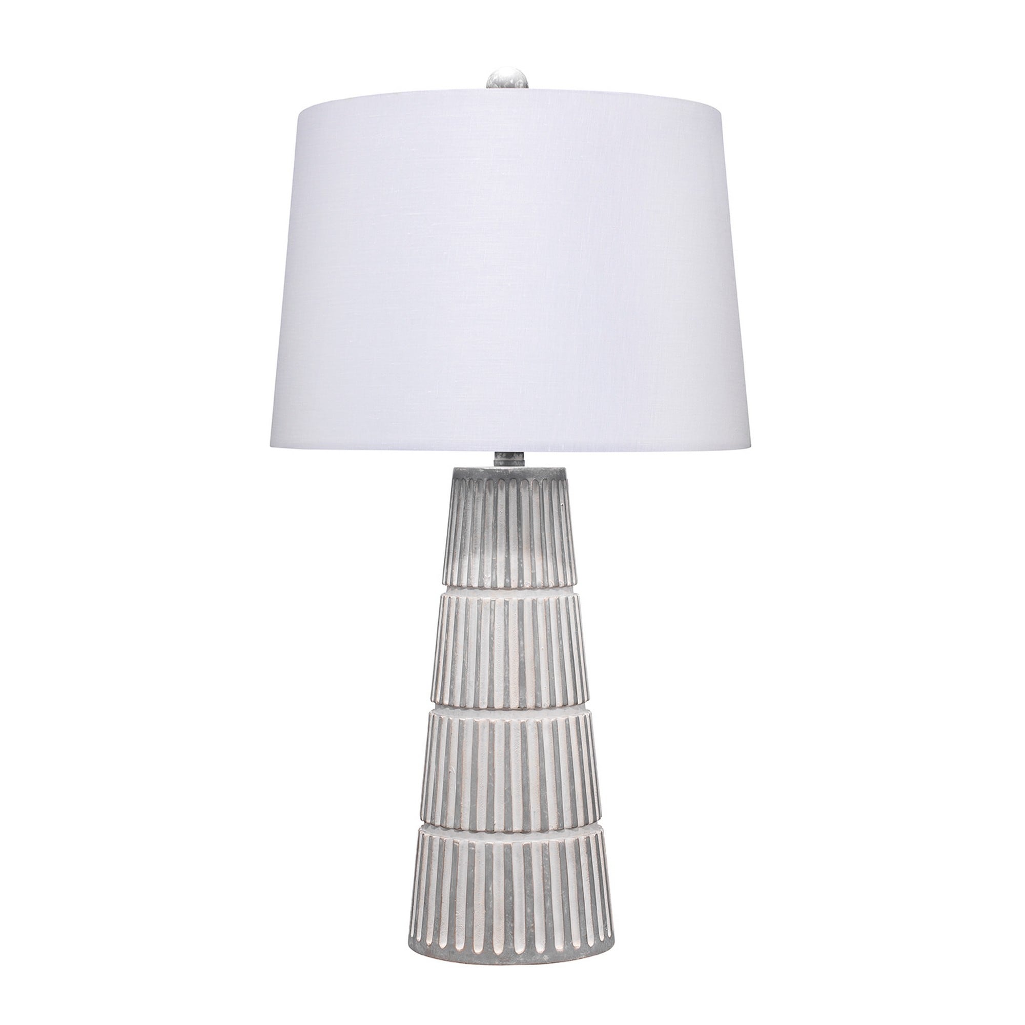 Benzara BM263654 28-in Gray LED 3-way Table Lamp with Fabric Shade