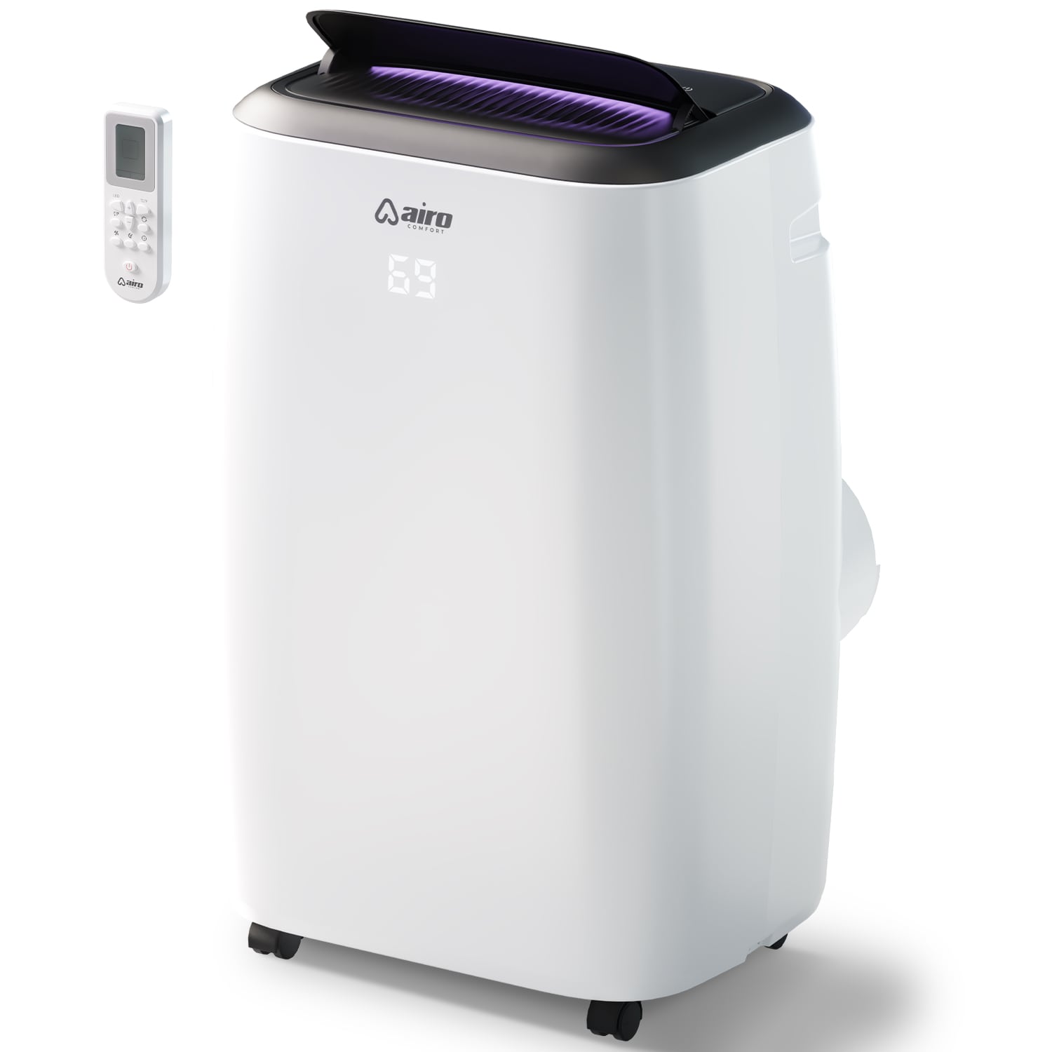 AIRO COMFORT AIRO-AIRCOND-10K 10000 BTU Portable Air Conditioner A/C with Dehumidifier and Remote DIY Window Kit