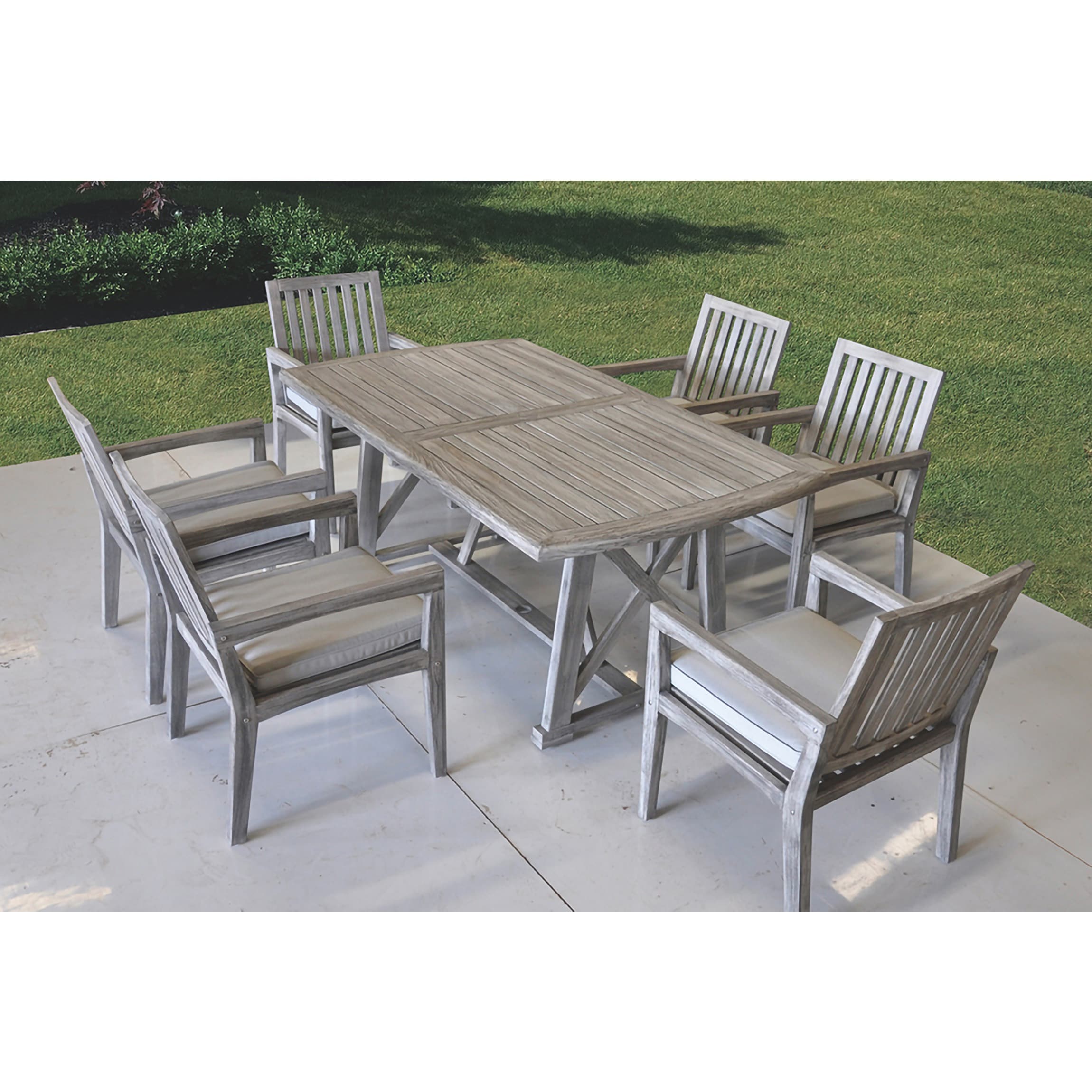 Courtyard Casual 5010 Surf side Rectangle Outdoor Dining Table 40-in W x 72-in L with Umbrella Hole