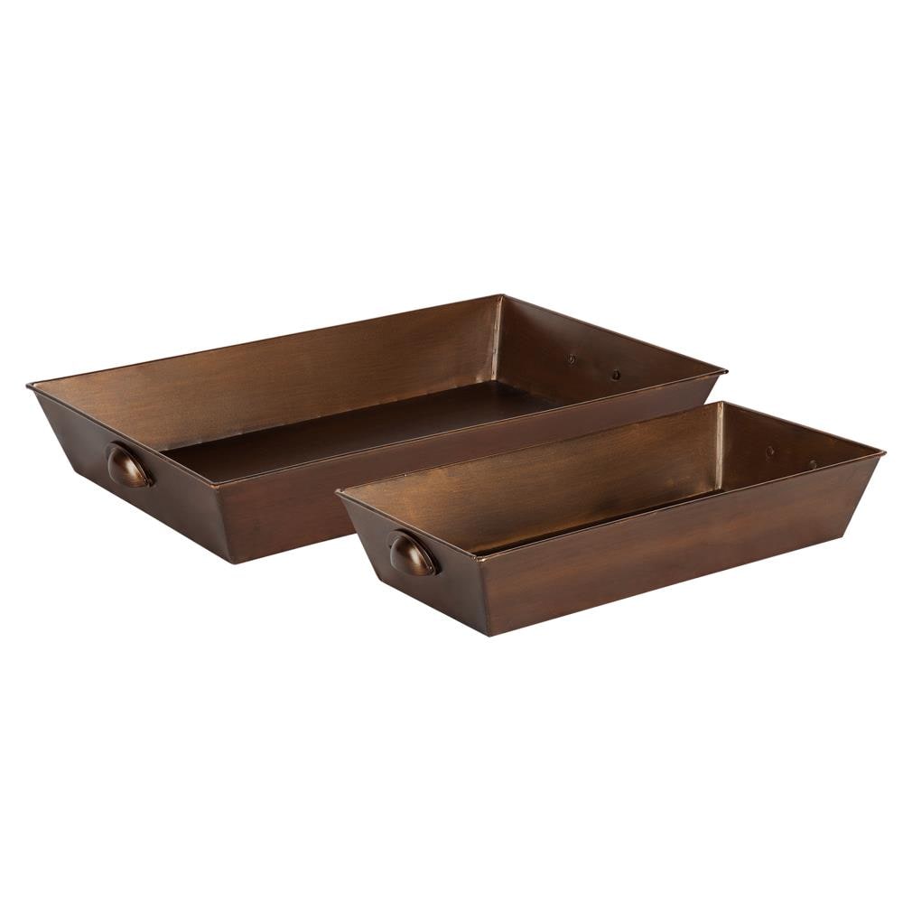 Kate and Laurel 215182 22-in x 14-in Bronze Serving Tray