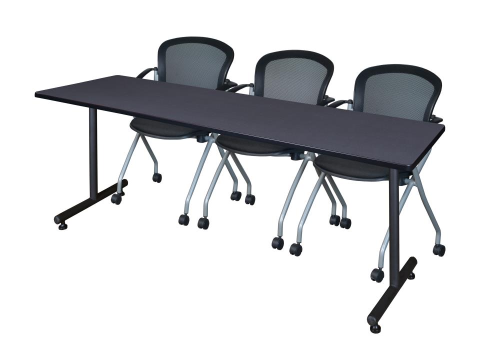 Regency MKTRCT8424GY23BK Training Gray 4-Person Training Table (84-in W x 29-in H)
