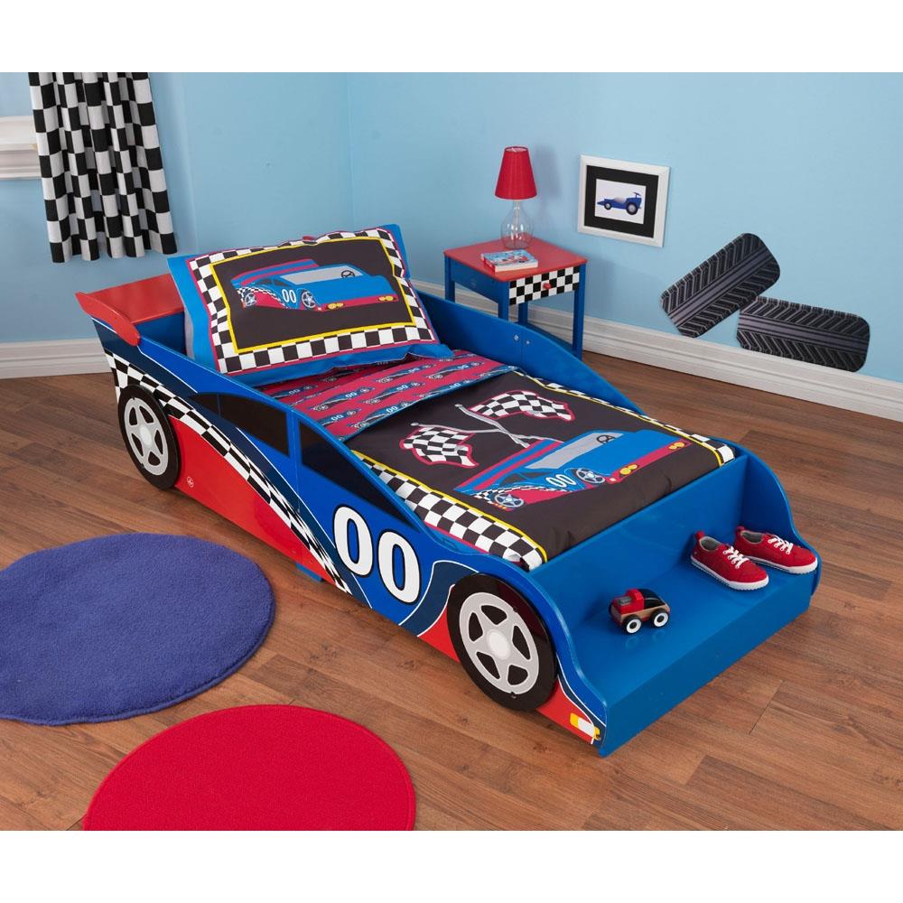 KidKraft Racecar Multi Racecar Toddler Bed in the Toddler Beds department  at