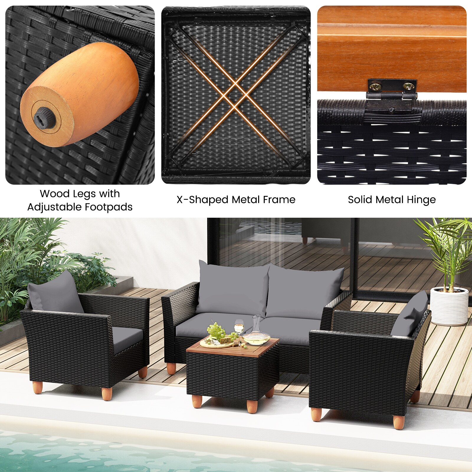LIVIZA OUJ72334GR-X Patio-Conversation-Sets - View #6