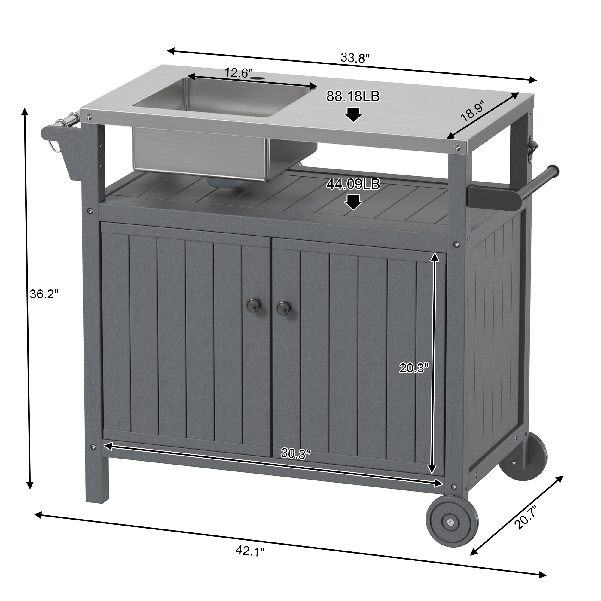 Poly furniture DC-SS06-GY Grill-Carts-Grill-Stands - View #7