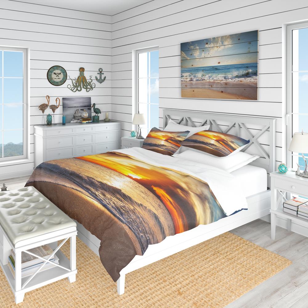 Designart BED12767-K 3 -Piece Yellow King Duvet cover Set