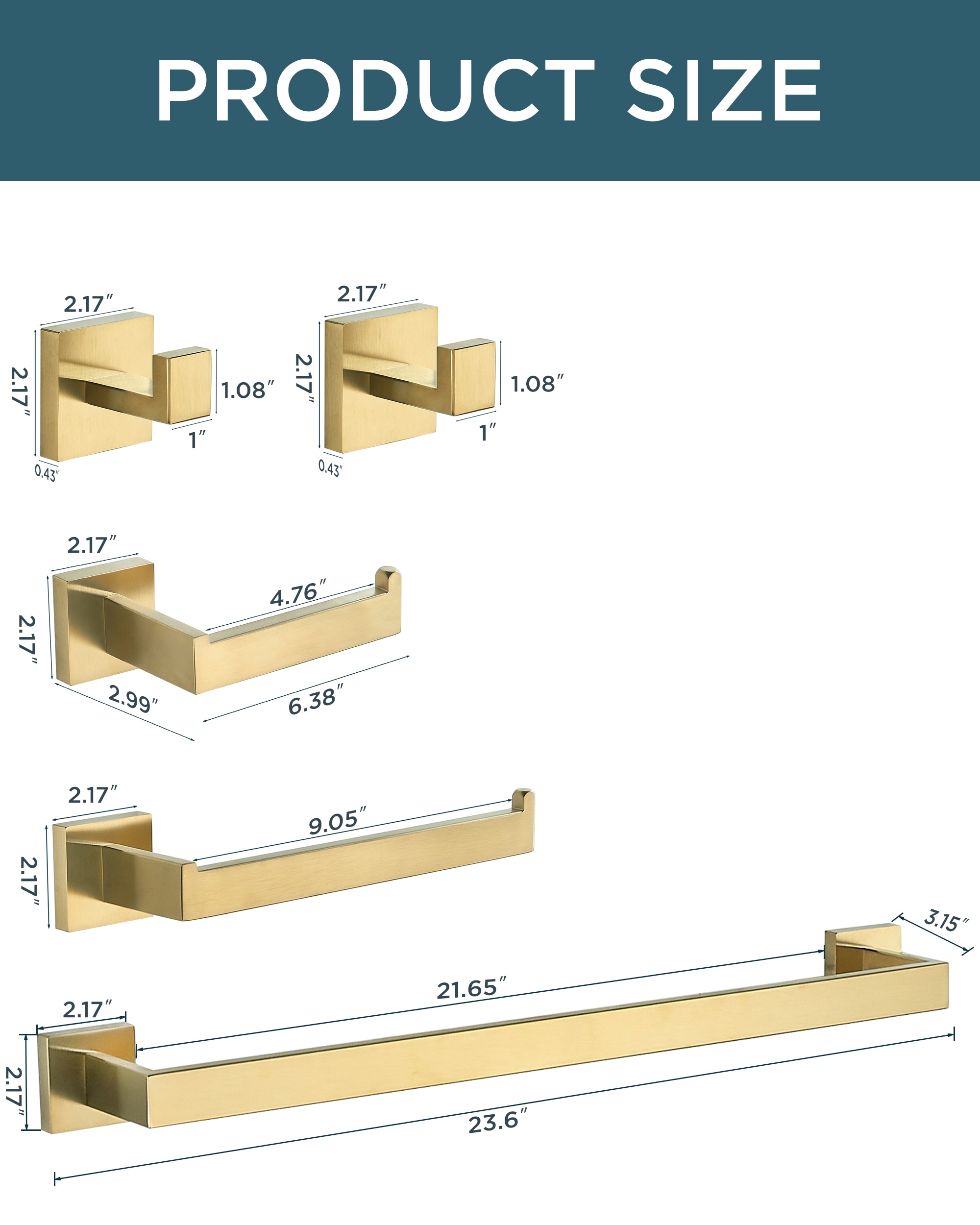 FORIOUS 19002G5A Decorative-Bath-Hardware-Kits - View #8