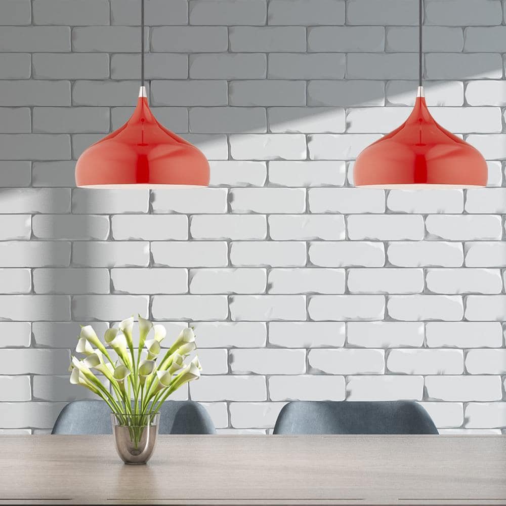 Shiny Red Aluminum Mini Pendant Light for Indoor/Outdoor
