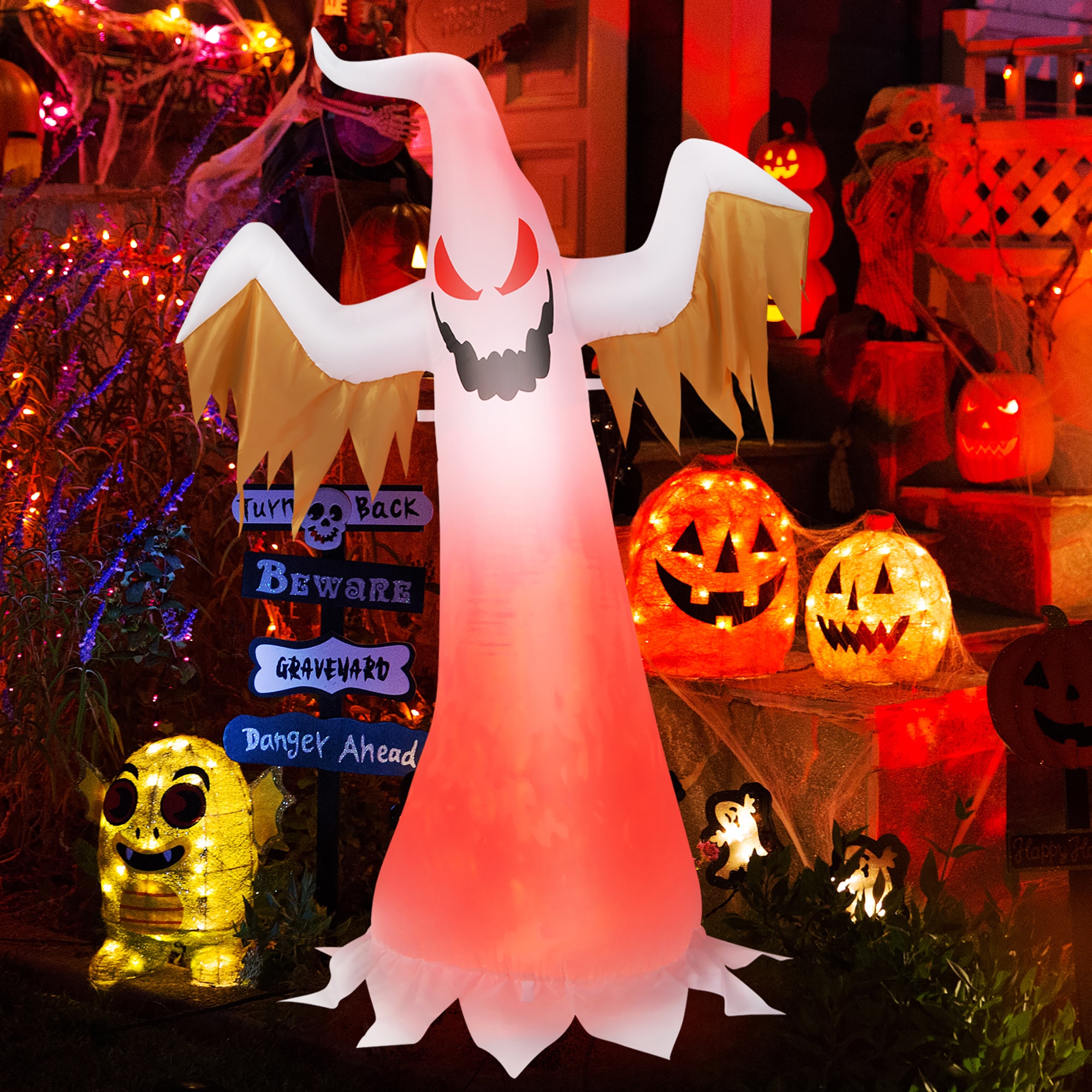 Costway 6-ft Lighted Happy Halloween Inflatable In The Outdoor ...