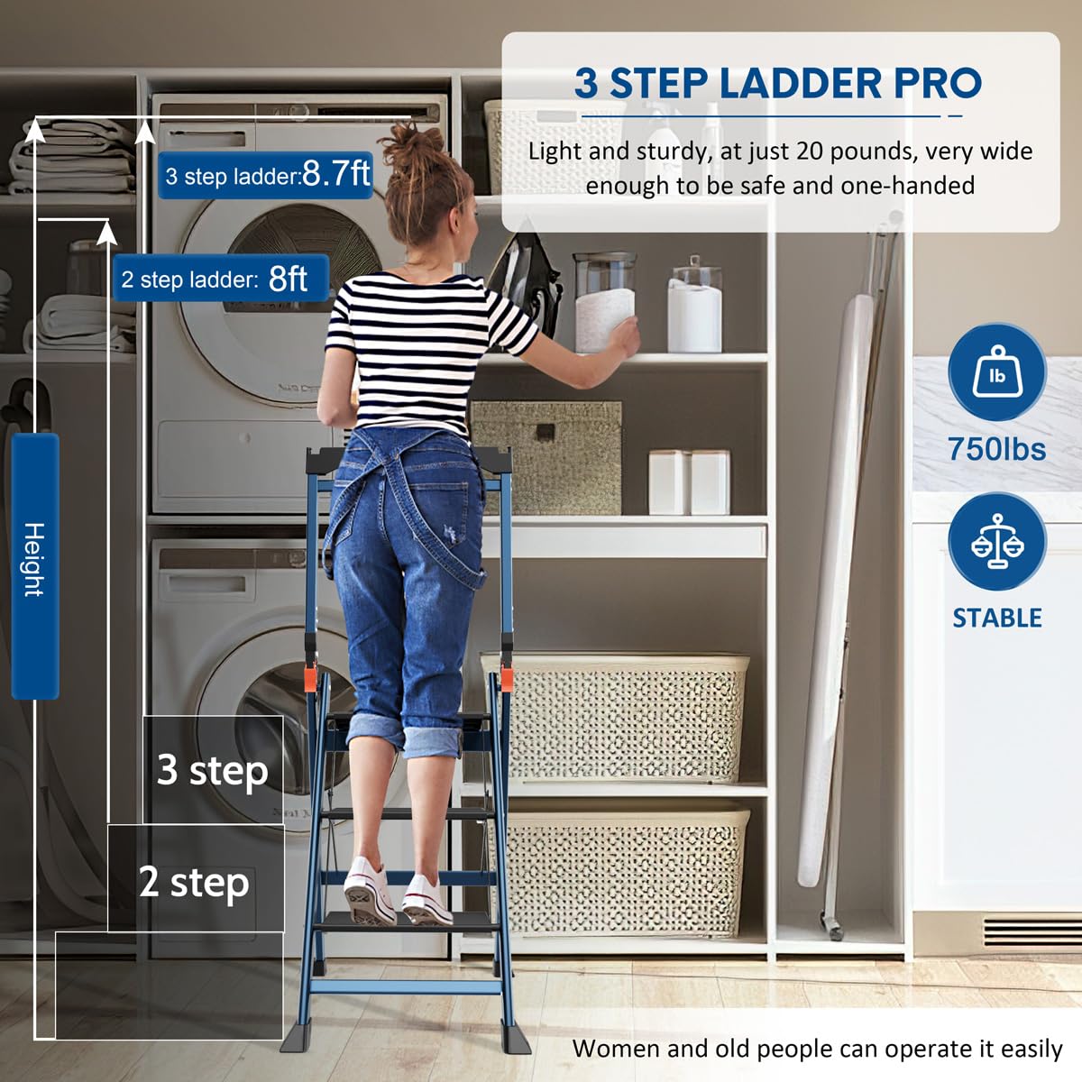 SenQWFa LDC0820C205 Step-Ladders - View #4