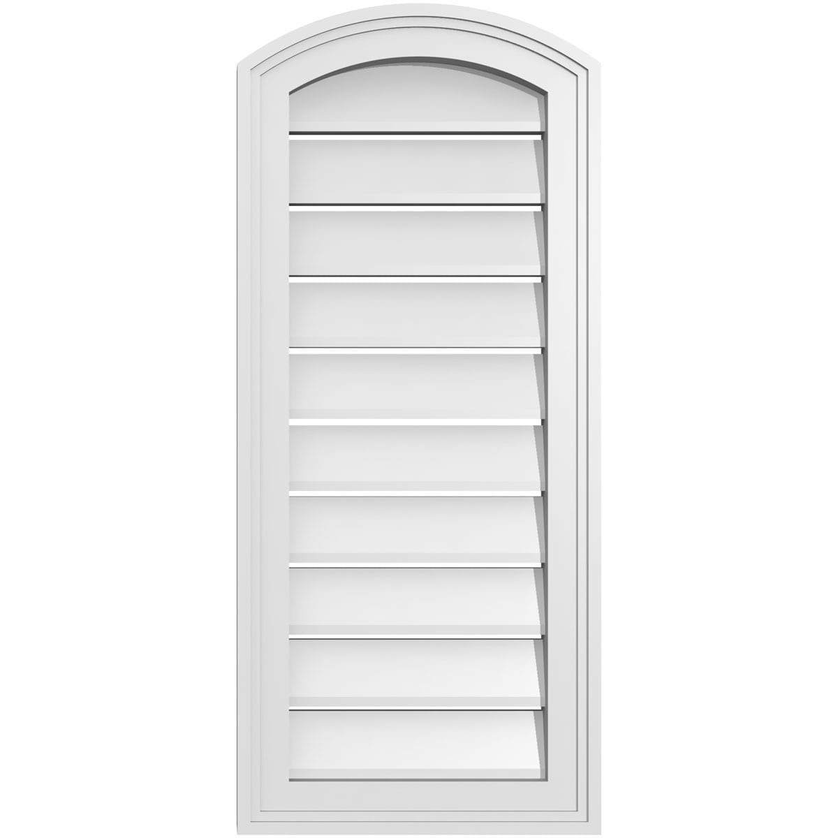 Ekena Millwork GVPAR14X3202SF 14-Inches x 32-Inches Off-white Round top PVC Gable Louver Vent