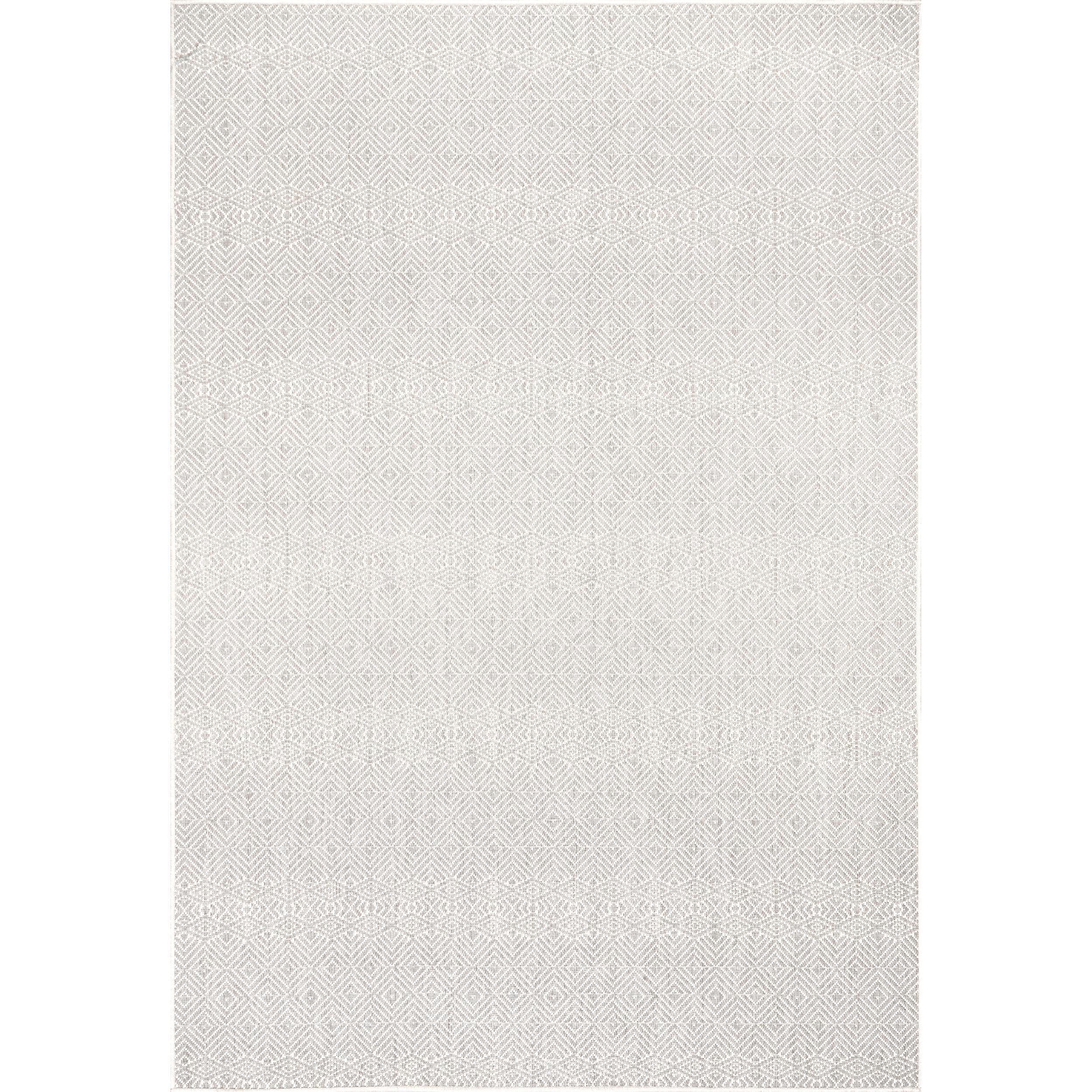nuLOOM GBCB20C-208 Cabana 2 x 8 (ft) Loomed Polypropylene Gray Rectangular Indoor/Outdoor Geometric Runner rug