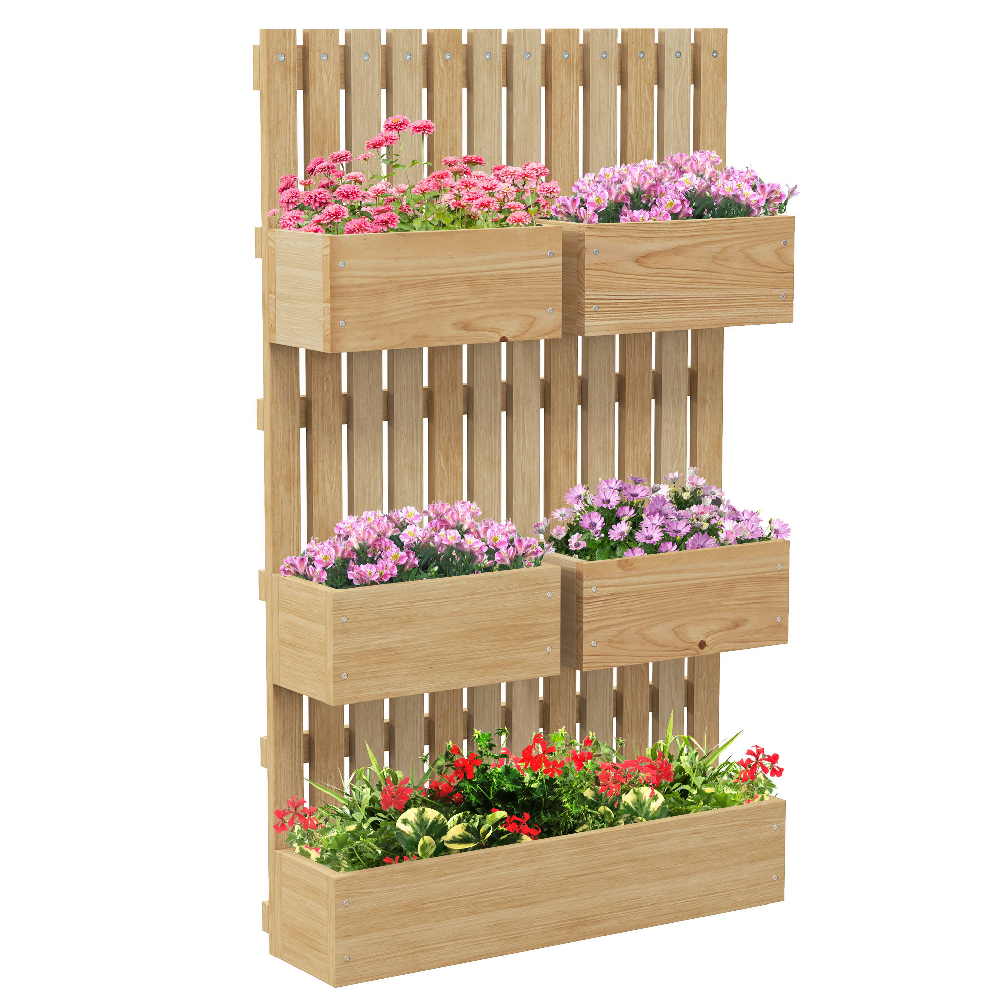 Siavonce XH44642 6.25-in W x 23.5-in L x 39.25-in H Natural Wood Raised Garden Bed