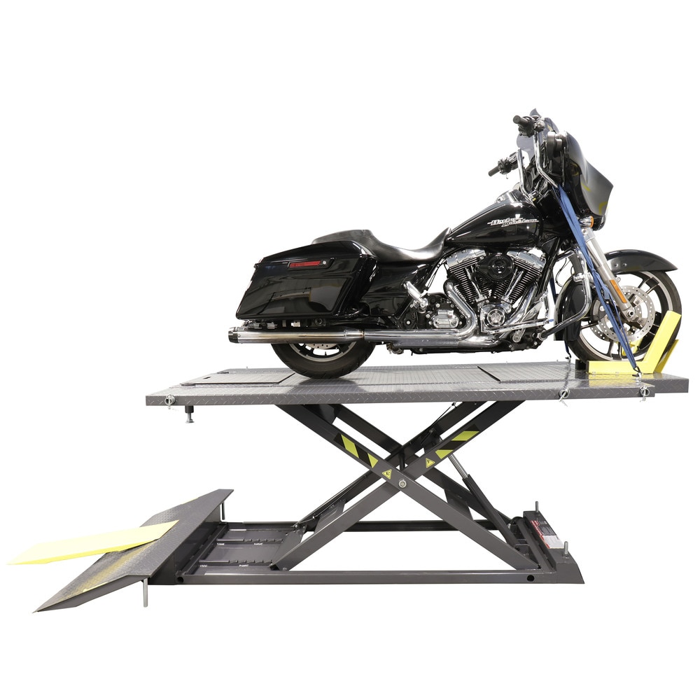 Ranger RML-1500XL Deluxe Extended Motorcycle Lift Platform with Front ...