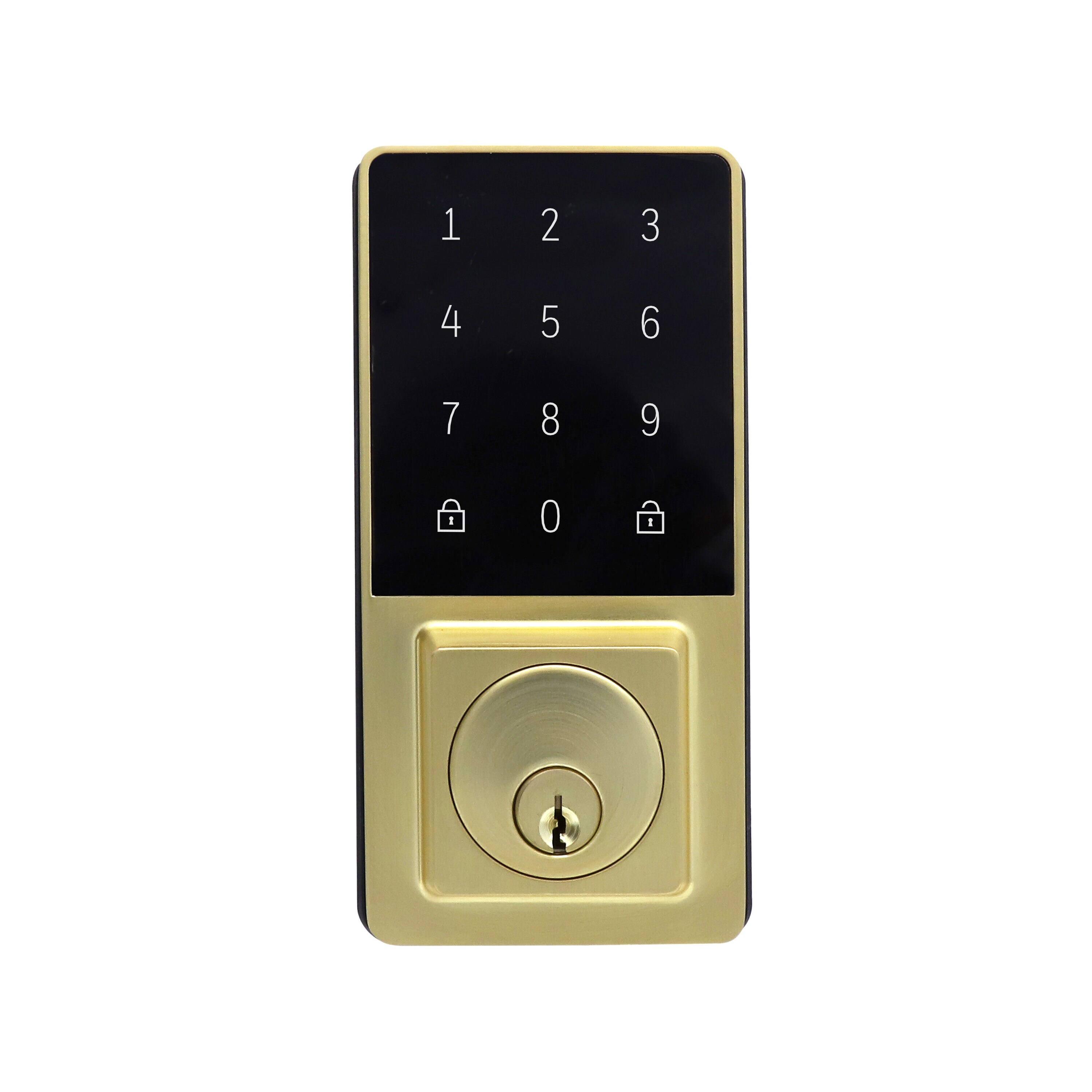 Honeywell Satin Gold Electronic Deadbolt Touchscreen Keypad