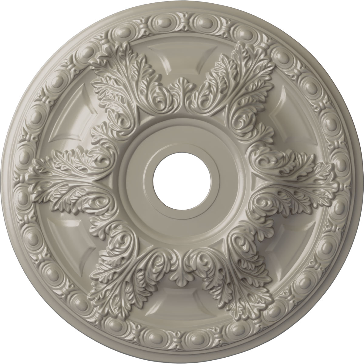 Ekena Millwork CM23GAPWS Granada 23.375-in W x 23.375-in L Painted Pearl White Polyurethane Whole Ceiling Medallion