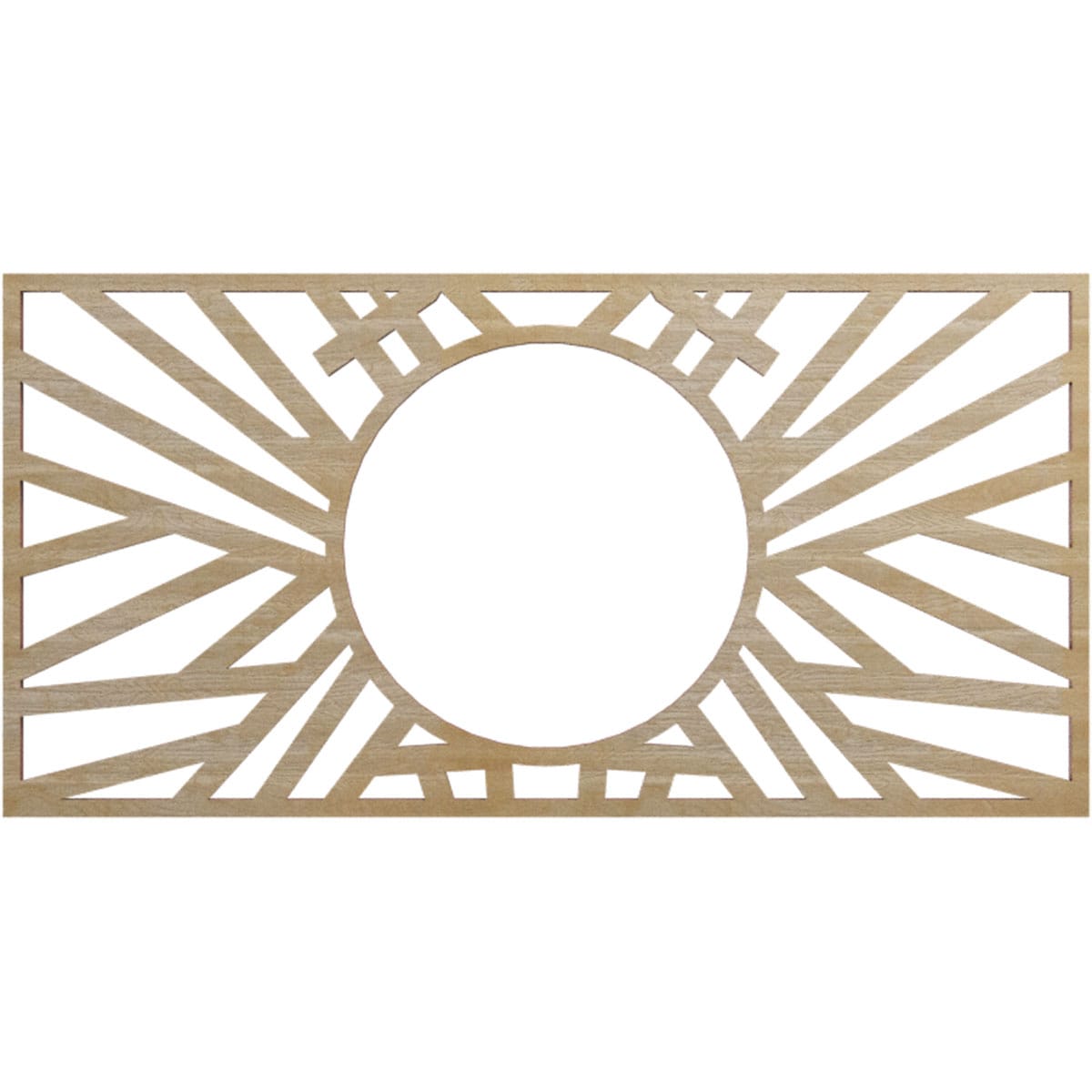 Ekena Millwork CMWP16X08X0375HOHI Hoover Fretwork Pierced 16-in W x 32-in L Architectural Hickory Wood Ceiling Medallion