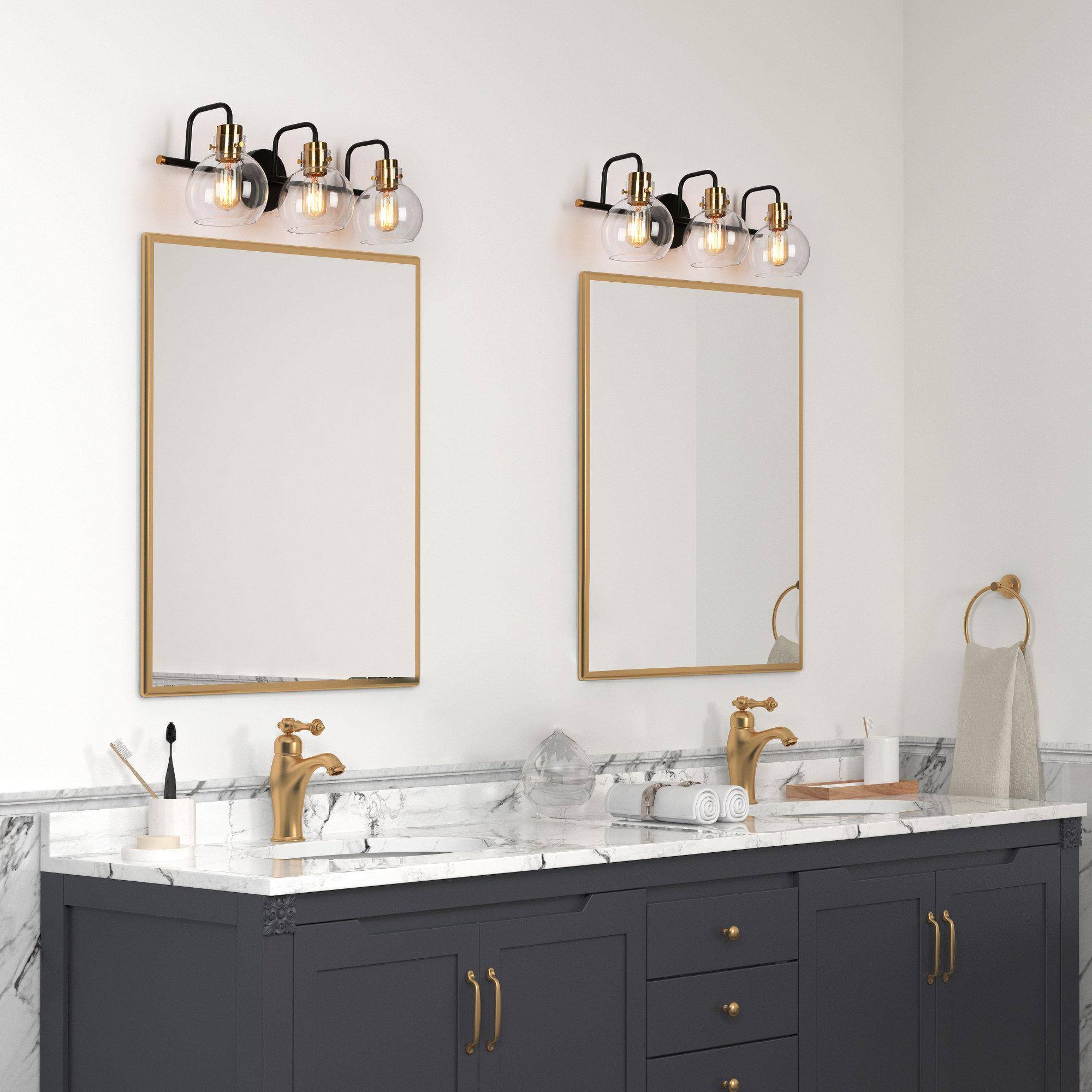 ZEVNI Yaltro 23-in 3-Light Matte Black LED Modern/Contemporary Vanity ...