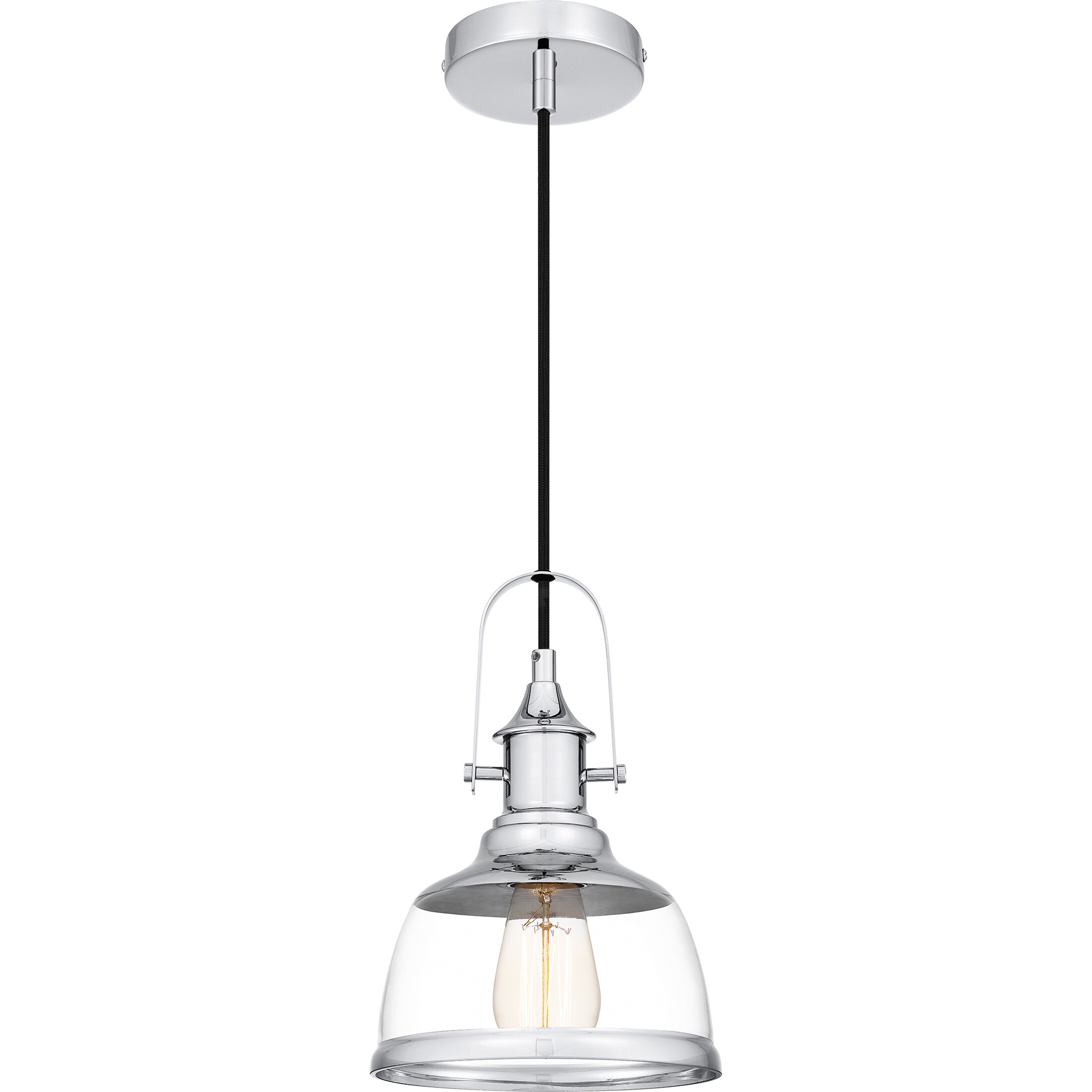 Quoizel QPP5639C Warnock Polished Chrome Transitional Dome Mini Hanging Pendant Light