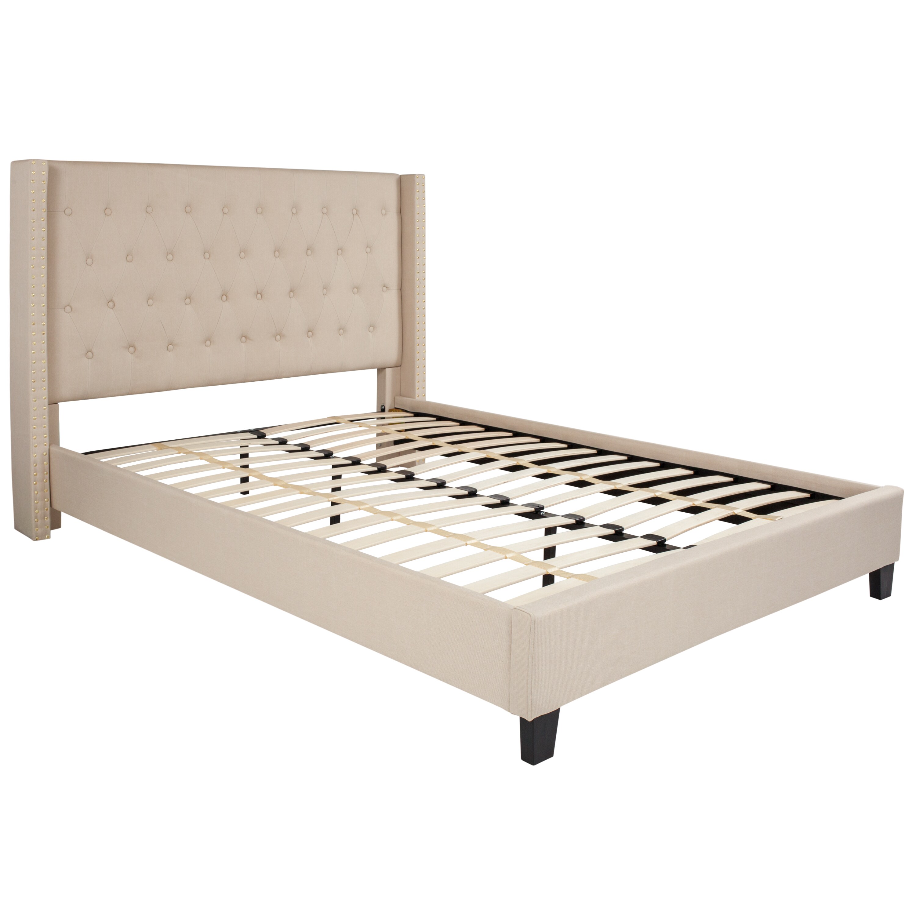 Flash Furniture Riverdale Beige Queen Upholstered Platform Bed in the ...