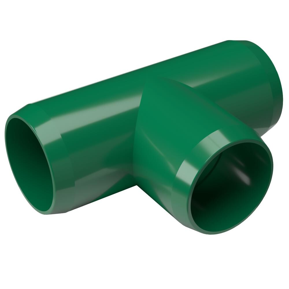 PVC Pipeworks 125-T-GR-4 1-1/4-in PVC Tee Furniture Grade Fitting in Green (4-Pack)