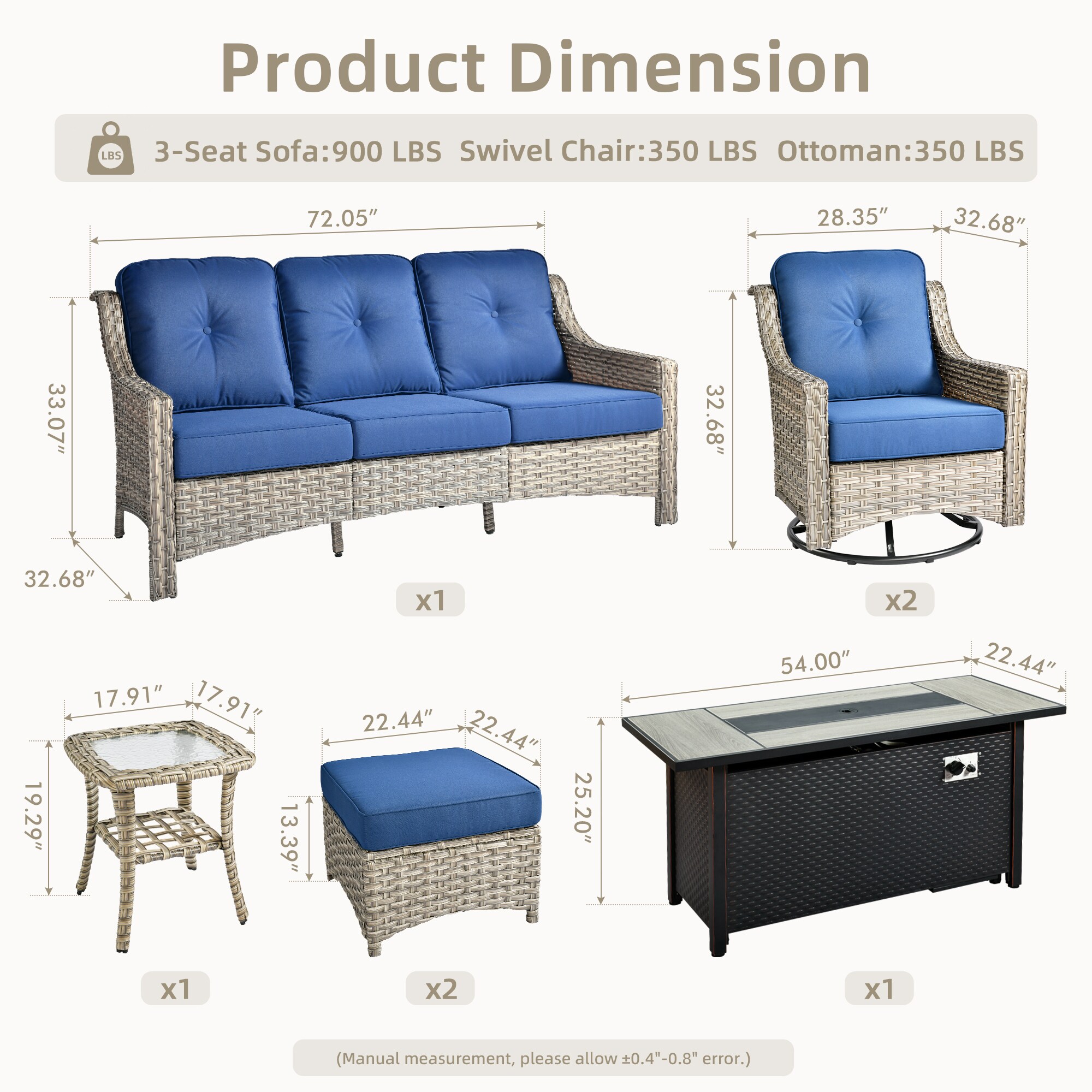 Ovios RFP5PD706Y Patio-Conversation-Sets - View #7