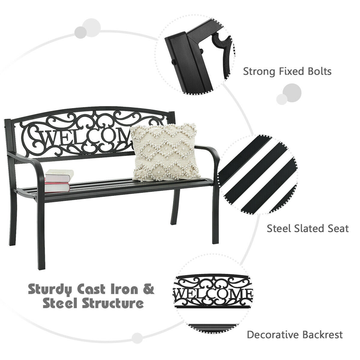 WELLFOR DOJN70411BK benches - View #2