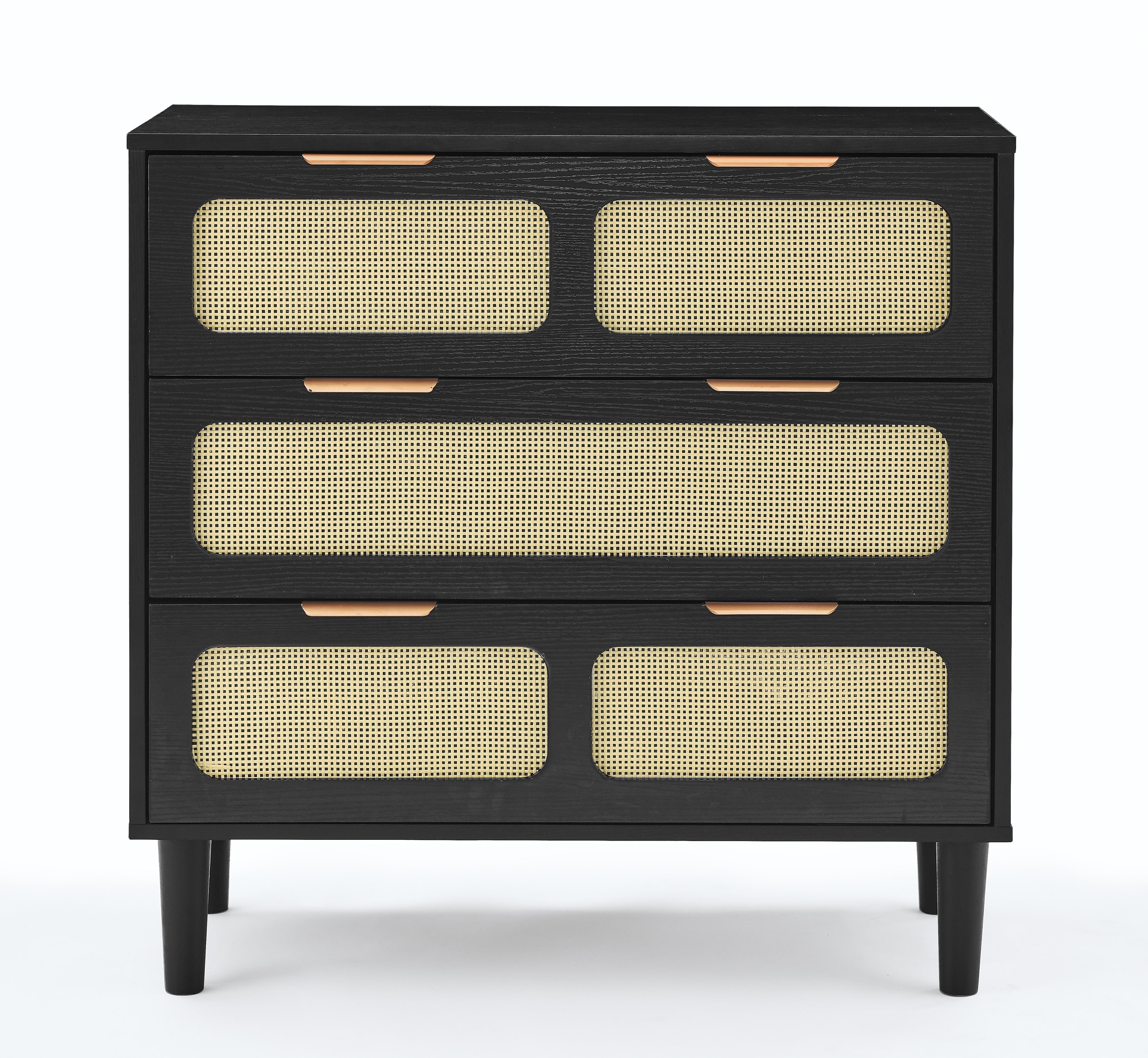 Siavonce XH65929 Black 3 -Drawer Combo dresser