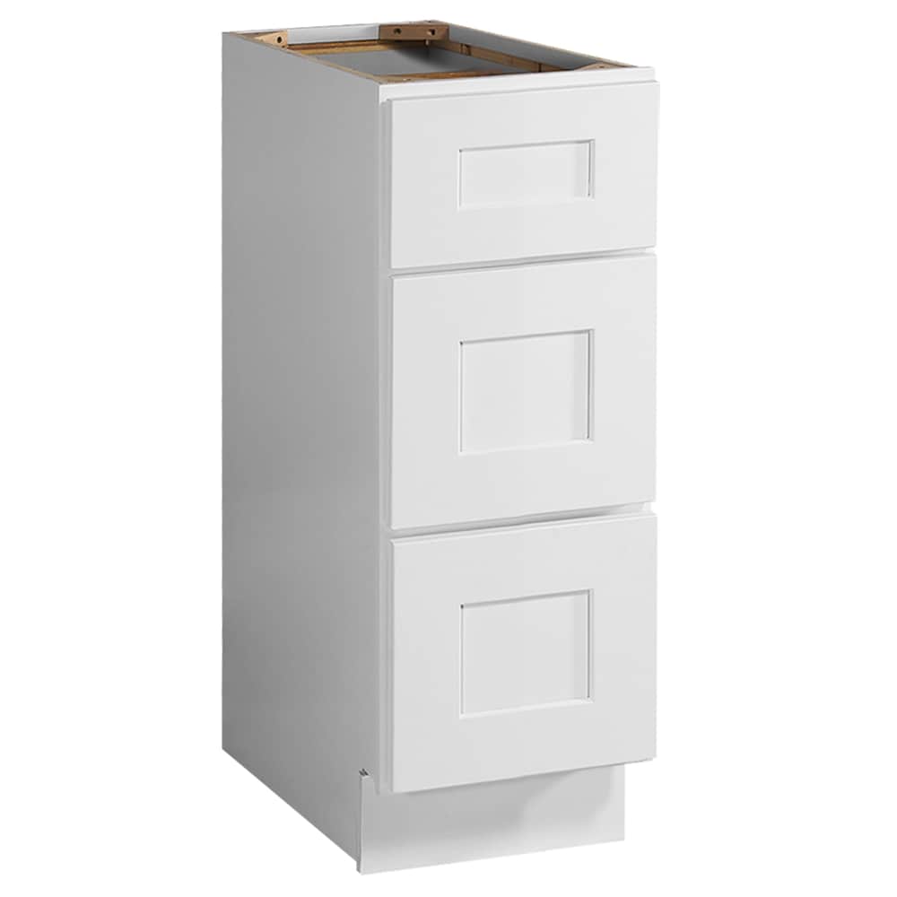 Design House 561449 Brookings 12-in W x 34.5-in H x 24-in D White Maple 3 -Drawers Drawer Base Ready to assemble Plywood Cabinet (Recessed Panel