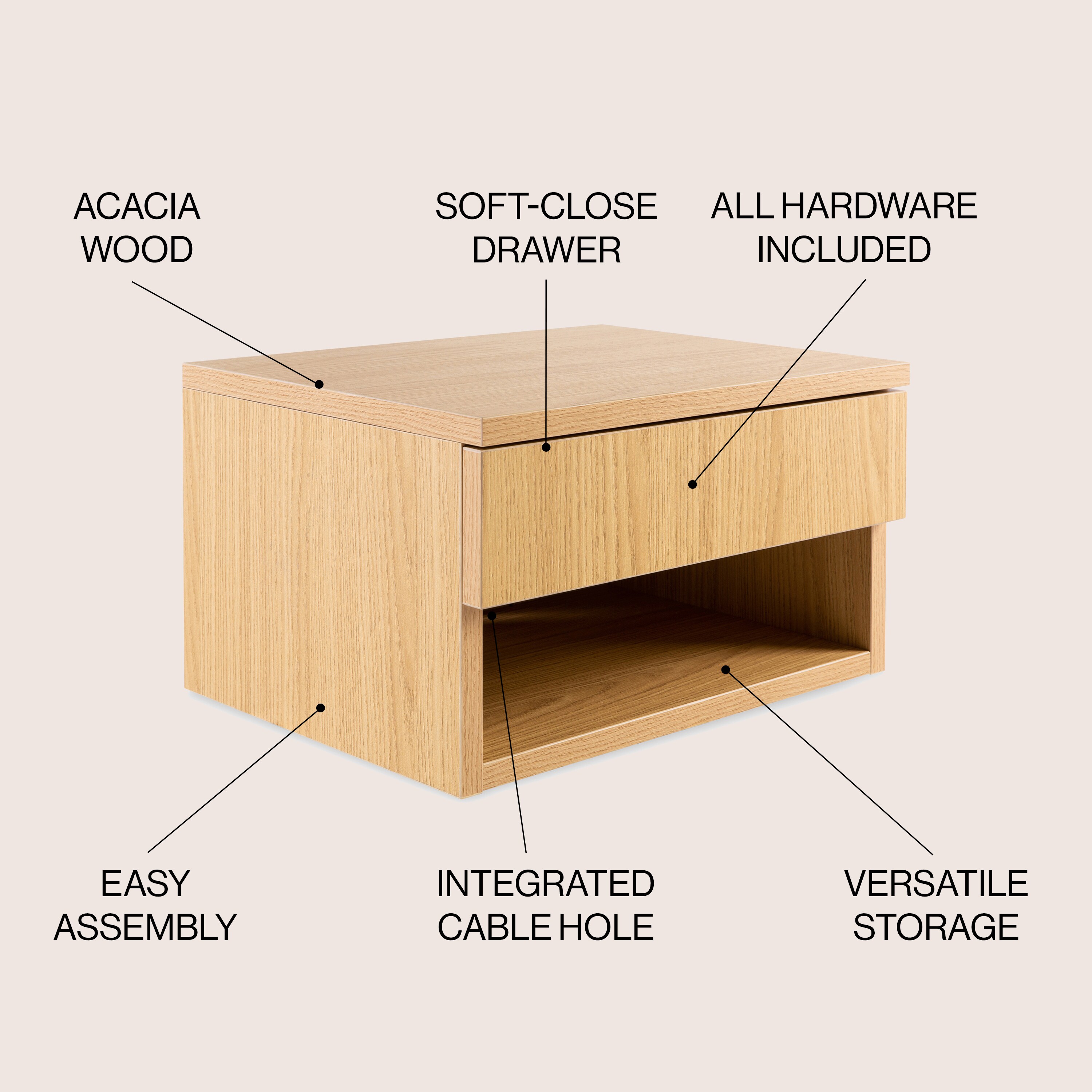 JONATHAN  Y NST2002C nightstands - View #3