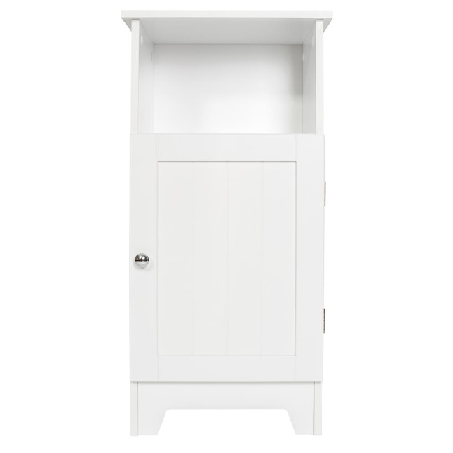 Redmon Contemporary Country Collection 13.38-in W x 27.63-in H x 11.75-in D White MDF Freestanding Linen Cabinet Redmon Contemporary Country Collection 13.38-in W x 27.63-in H x 11.75-in D White MDF Freestanding Linen Cabinet
