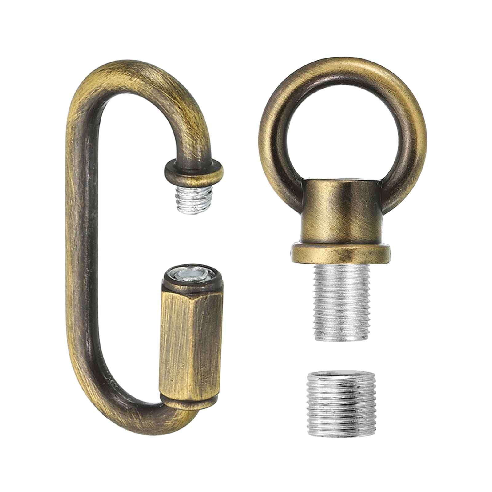 PATIKIL M10 Fine Thread Lamp Female Loop Holder with M12 Adapter Chain Quick Link Lifting Eye Nut Hook Ring Structural Support to Chandelier 44 lbs Load Bronze #S26090701UX5712