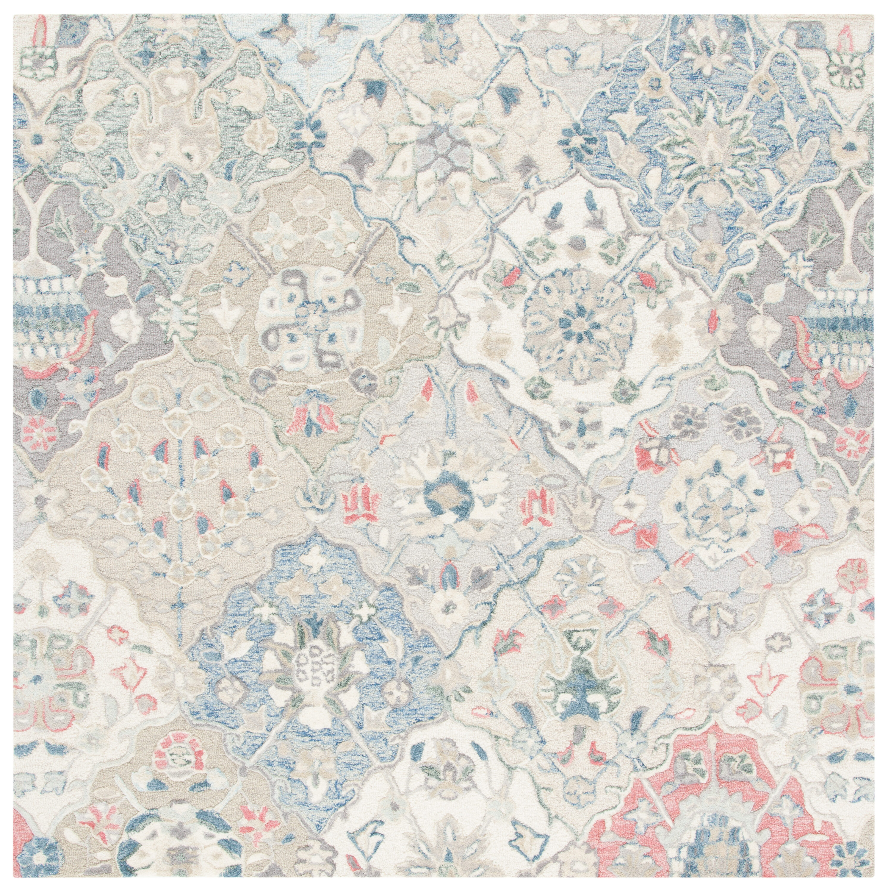 Safavieh Glamour 622A Ivory Red 6 x 6 Square Area rug in the Rugs ...