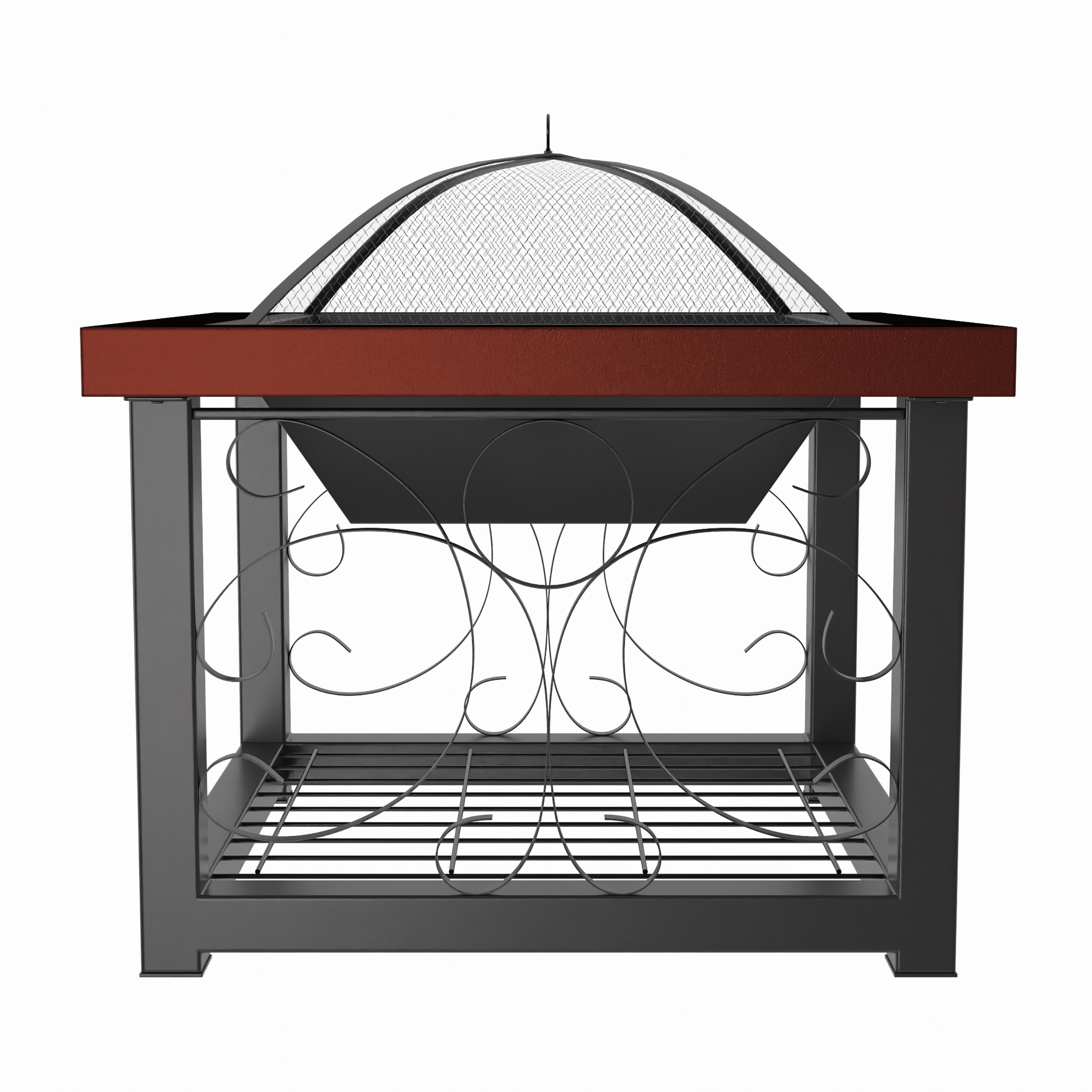 30" Bronze Wood Fire Pit Table with Storage Rack