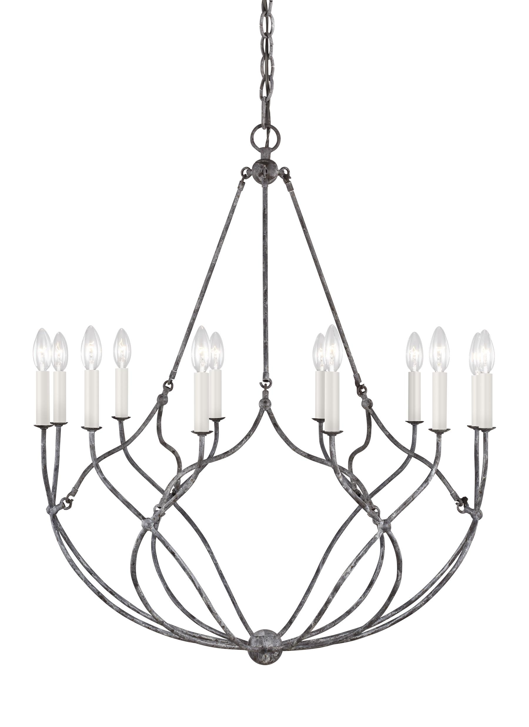 Richmond Weathered Galvanized 12-Light Candle Style Chandelier