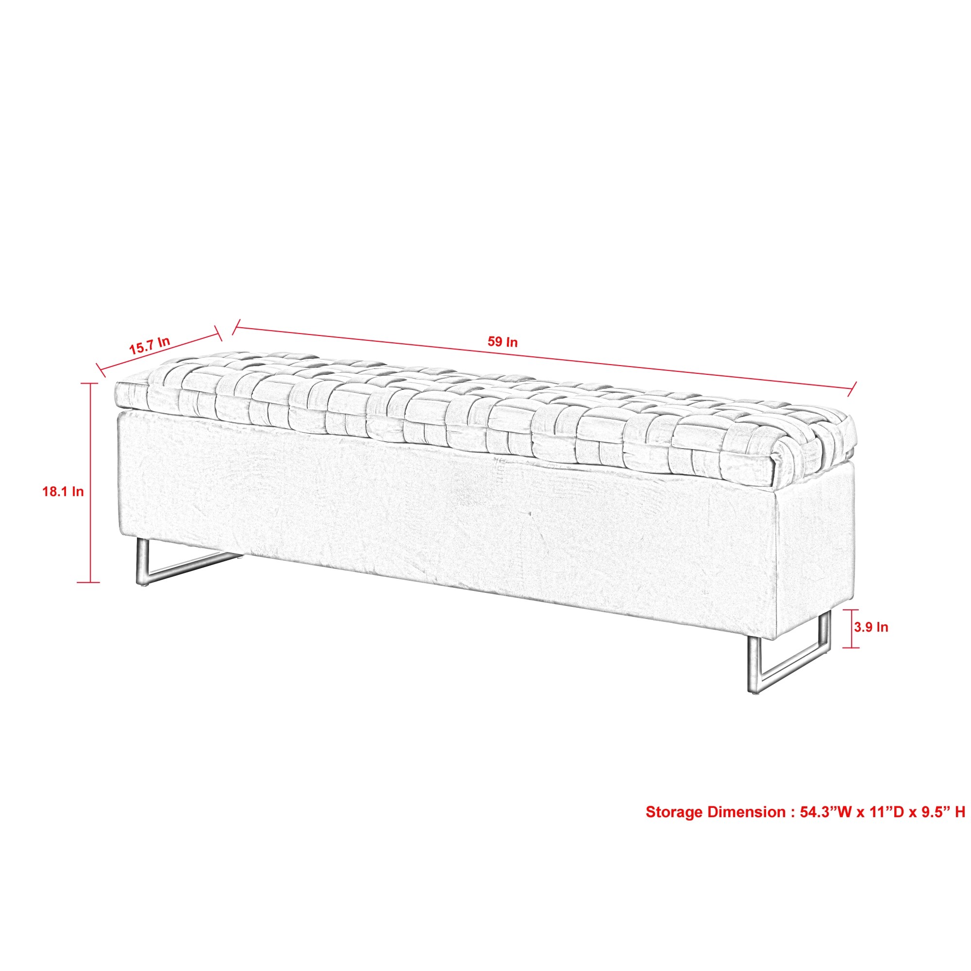 Inspired Home SB209-02BK-LS bench - View #7