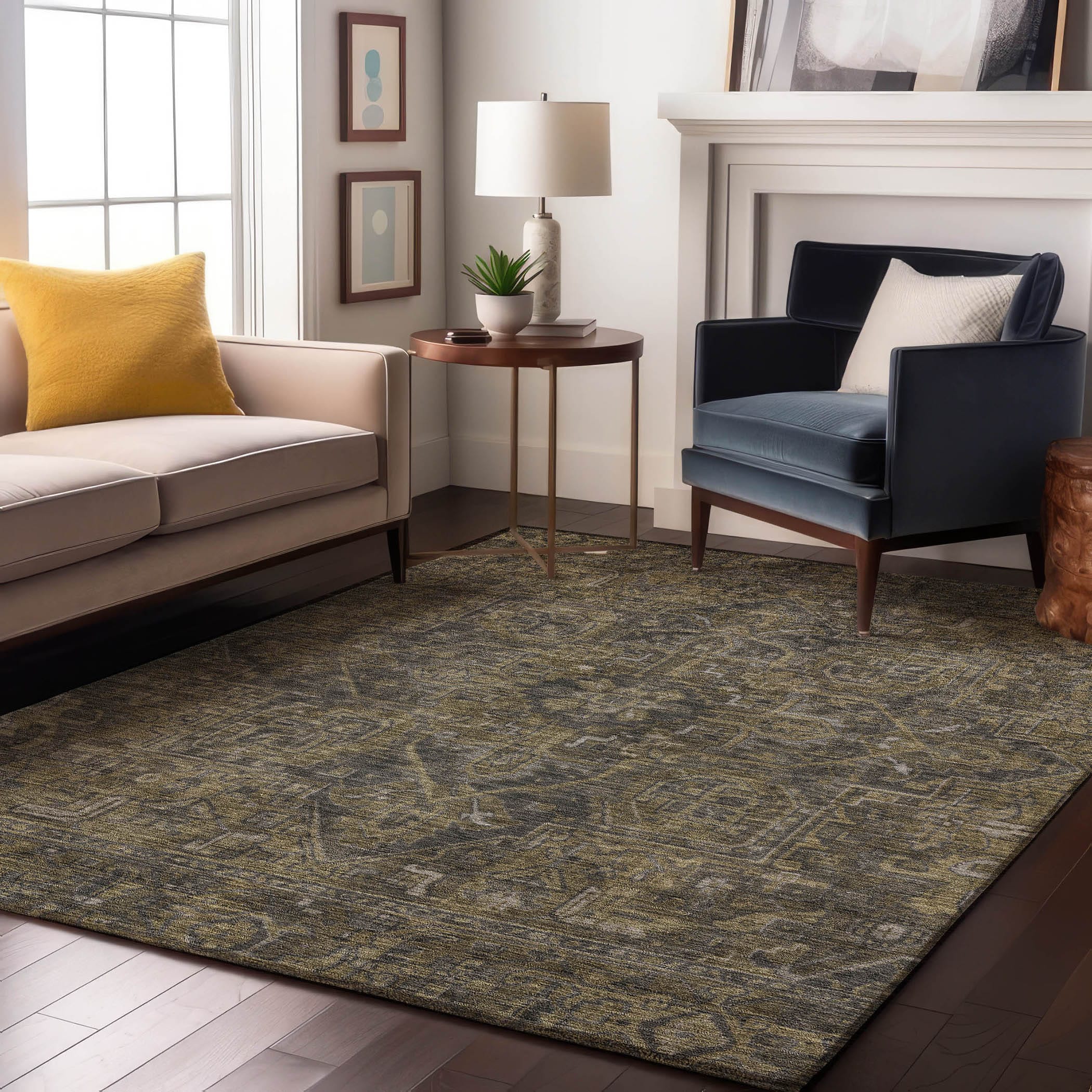 Addison Rugs AMF531NA10X14 Mayfield AMF531NA 10 x 14 (ft) Loomed Polyester Navy Rectangular Indoor Geometric Machine washable Area rug