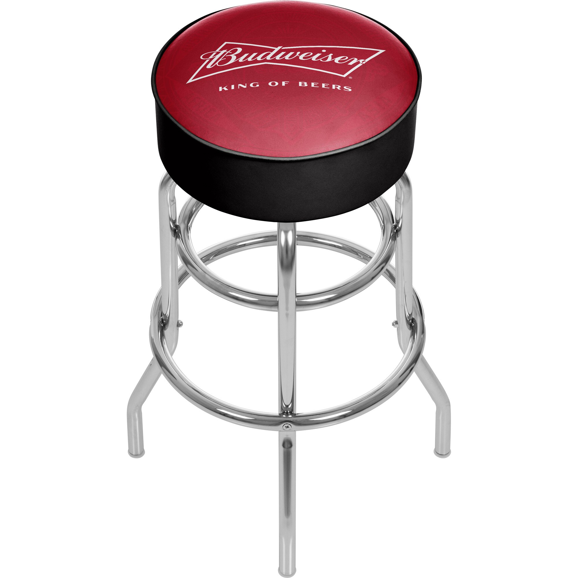 Trademark Gameroom AB1000-BUD-BT Bar Stools Red 5-in H Bar height Upholstered Swivel Metal Backless Bar Stool