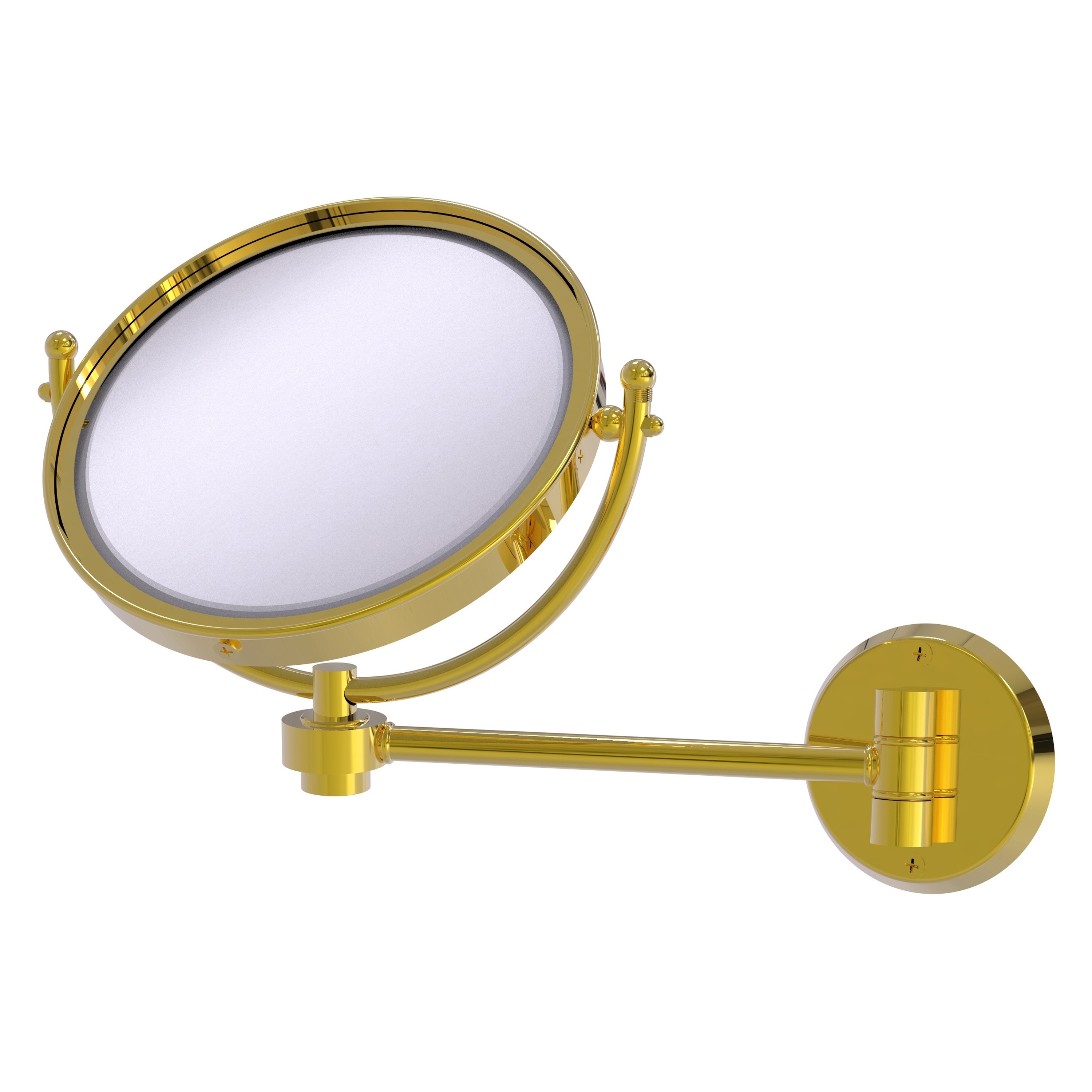 8-in x 10-in Polished Silver Double-sided 2X Magnifying Wall-mounted Vanity Mirror | - Allied Brass WM-5/2X-PB