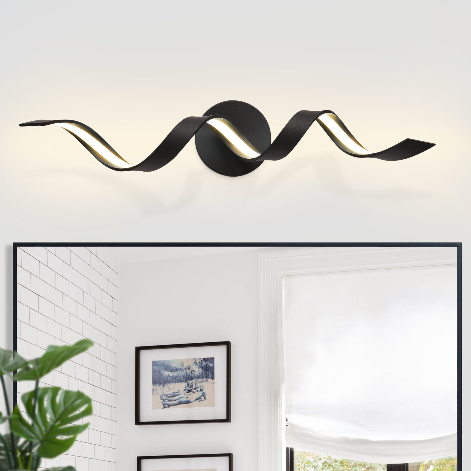 EDISLIVE Y81010000049848 24-in 1 -Light Matte Black Integrated LED Modern/contemporary Vanity light