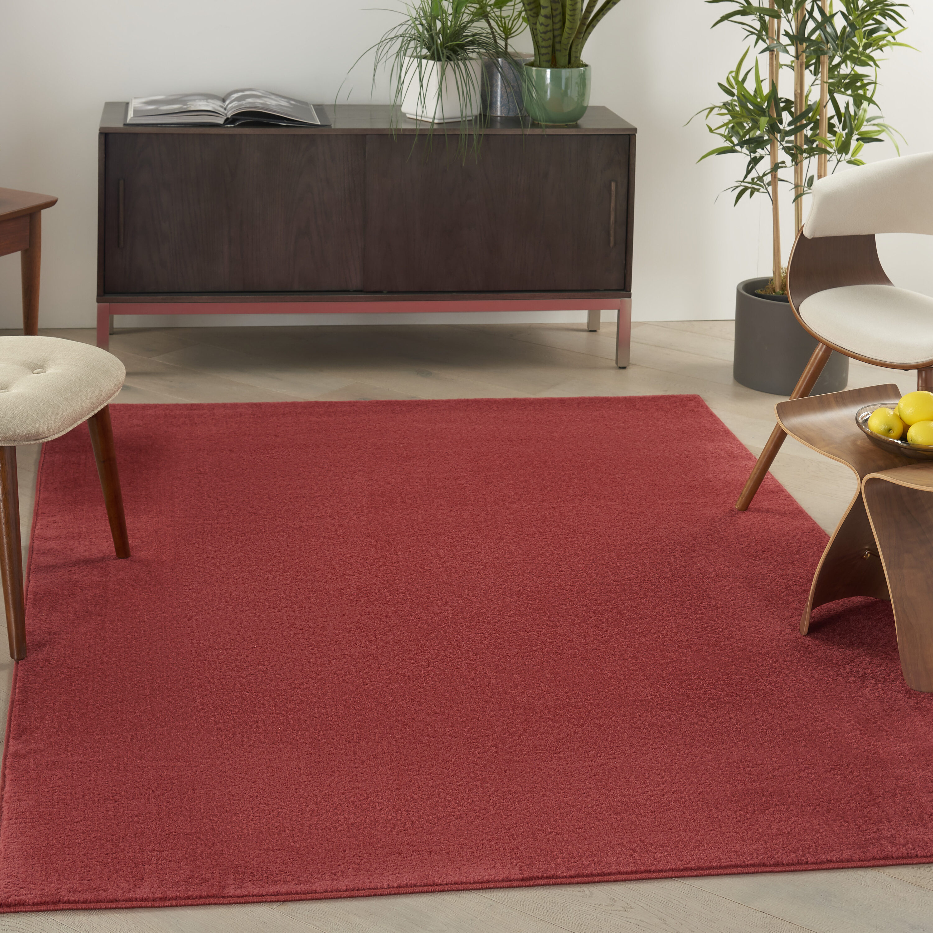 Nourison 099446823359 Essentials 6 x 9 (ft) Loomed Polypropylene Brick Red Rectangular Indoor/Outdoor Solid Area rug