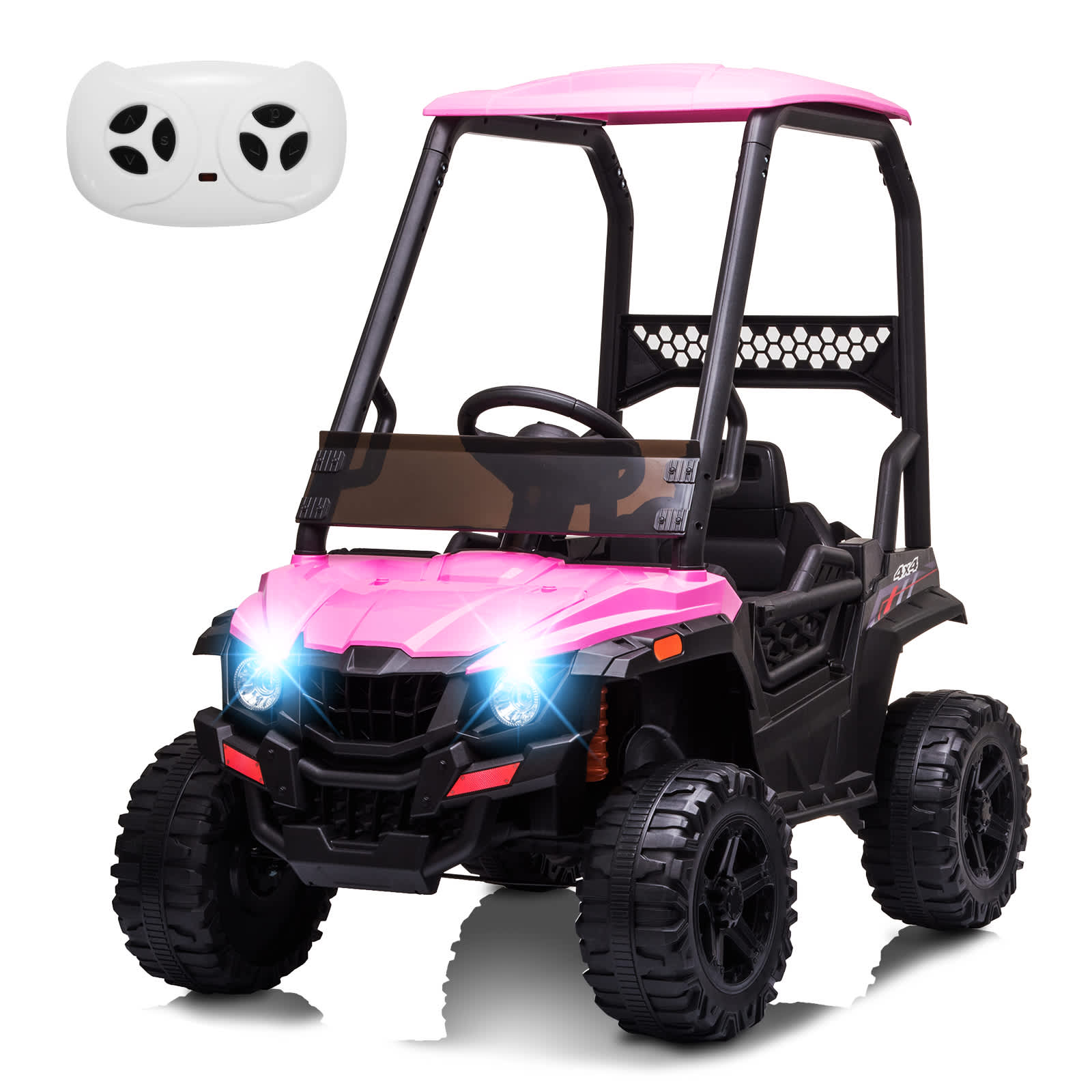 Qeetex SUN-PTO-0WOJOHSK 12V Kids Ride On Car Truck Toddles Electric Car Toy with Remote Control Pink