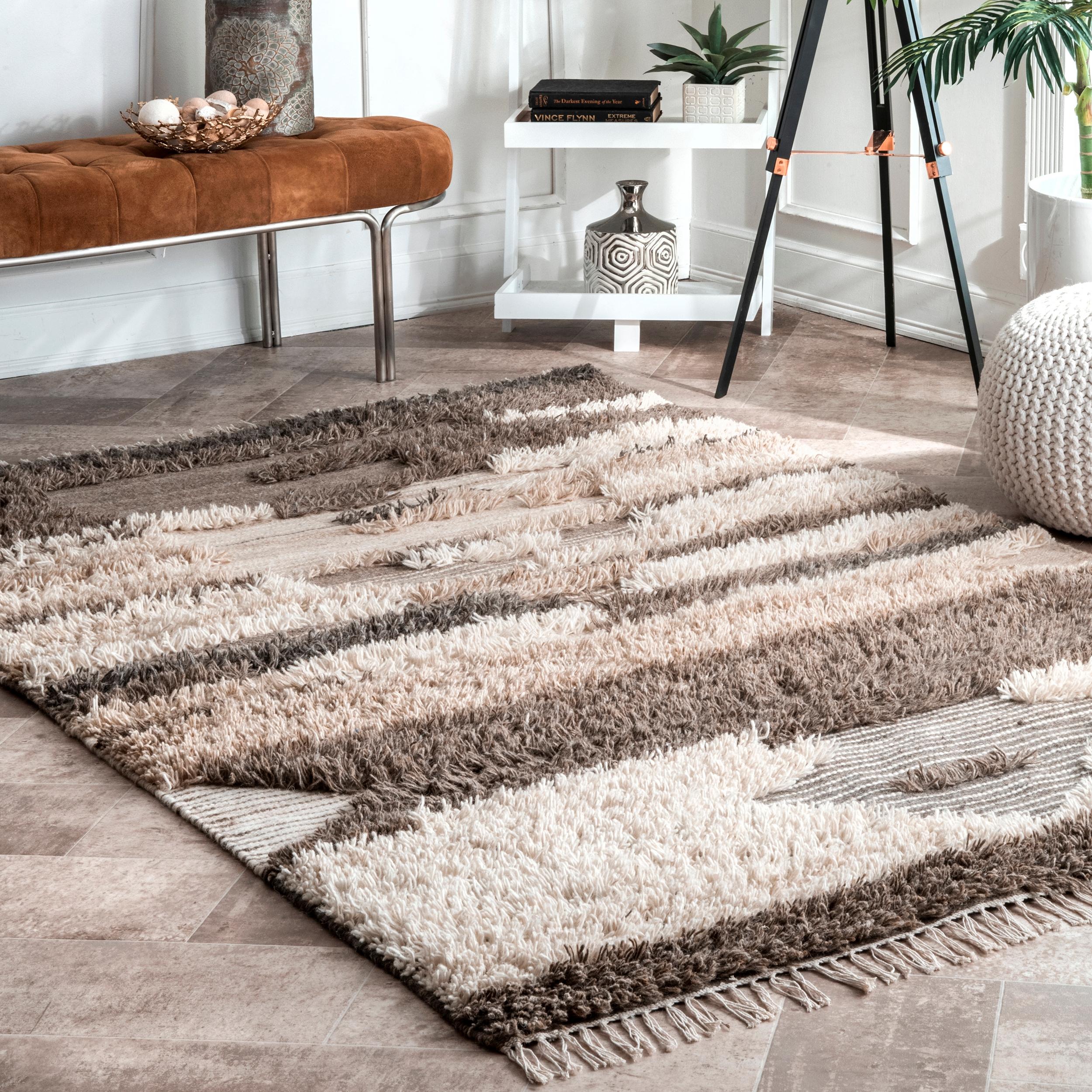 nuLOOM Zora 8 X 10 (ft) Wool Brown Indoor Abstract Area Rug in the Rugs ...