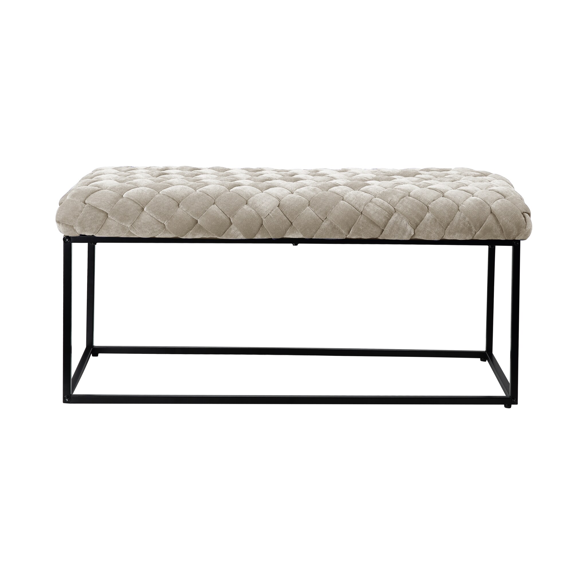 Loft Lyfe Mariana Modern Cream White Accent Bench 39.4-in x 18.1