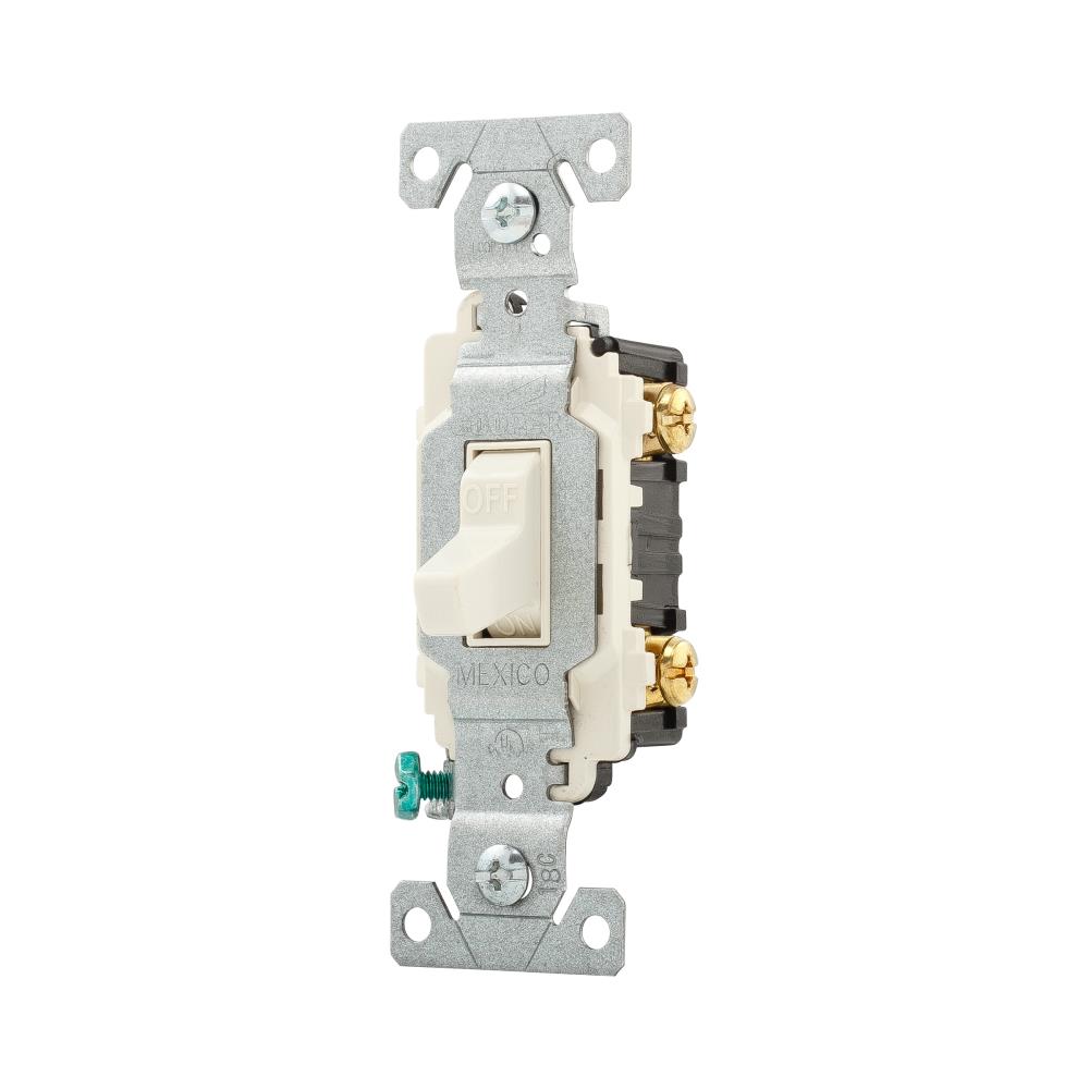 Eaton 20-amp Double Pole Toggle Light Switch, Light Almond in the Light ...