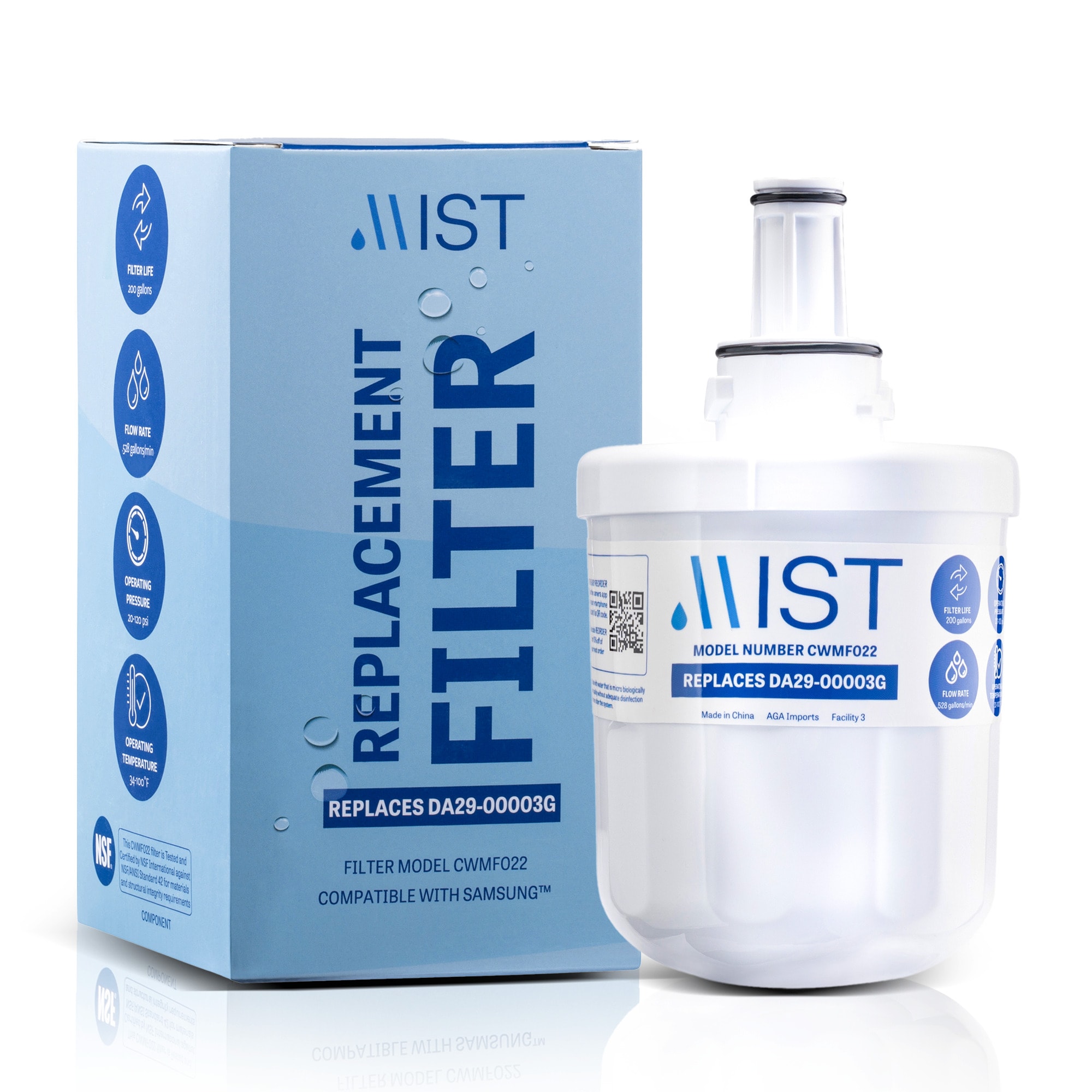 Mist CWMF022 Twist-in Refrigerator Water Filter DA29-00003G Aqua-Pure Plus